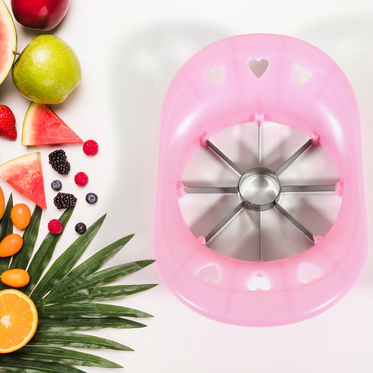 Multi Purpose Fruit Slicer Apple Cutter Regular With 8 Stainless Steel Blades Apple Slicer (1 Pc) - Bhavnagar Deodap