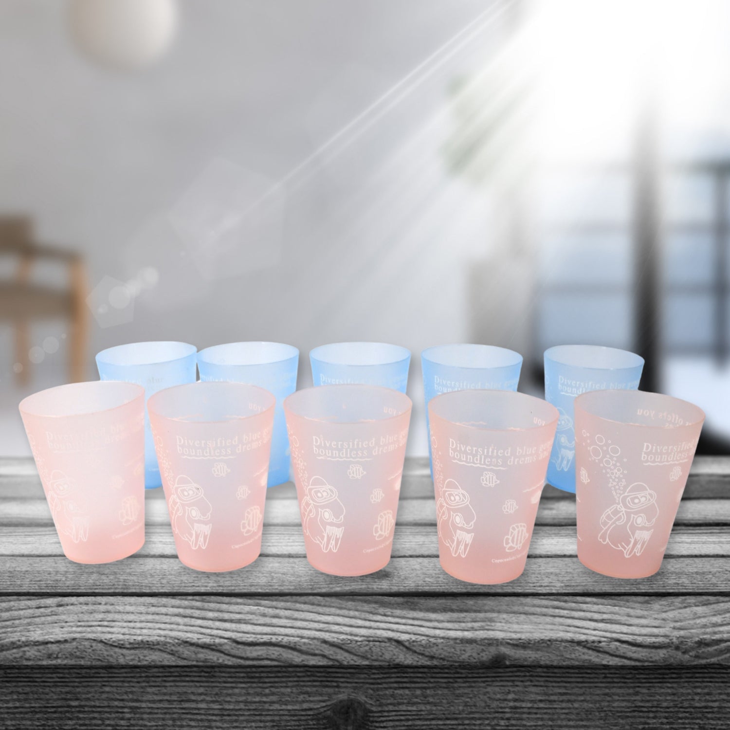 PLASTIC LIGHTWEIGHT GLASS REUSABLE DRINKING GLASS DISHWASHER SAFE BEVERAGE GLASSES FOR KITCHEN WATER GLASSES (10 Pc Set) - Bhavnagar Deodap