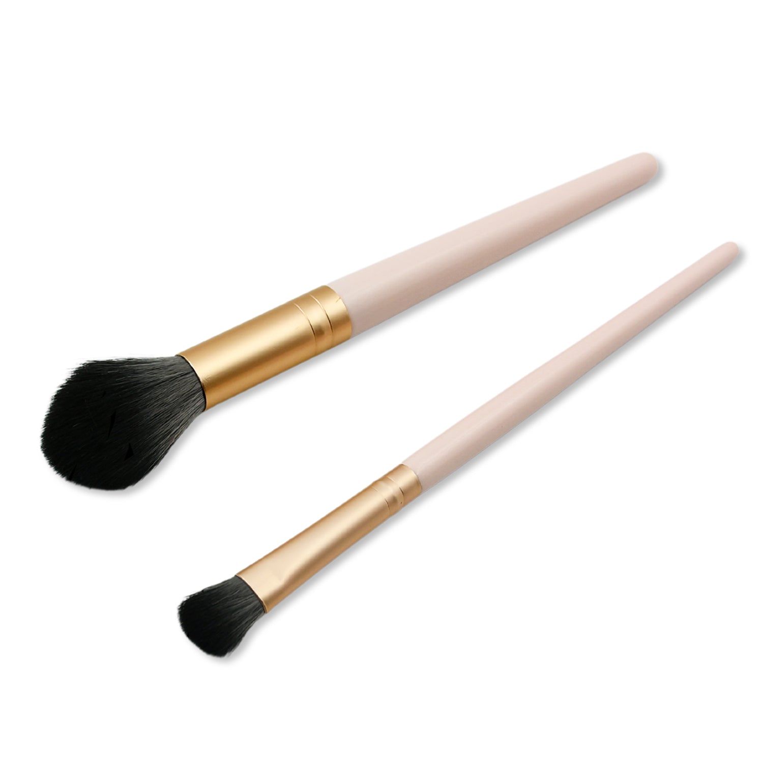 Beauty Face Brushes, Synthetic Bristle Professional Face And Eye Makeup Brushes, Eyeshadow Eyeliner Eyebrow, For Cream, Liquid And Powder Formulation (2 Pc) - Bhavnagar Deodap