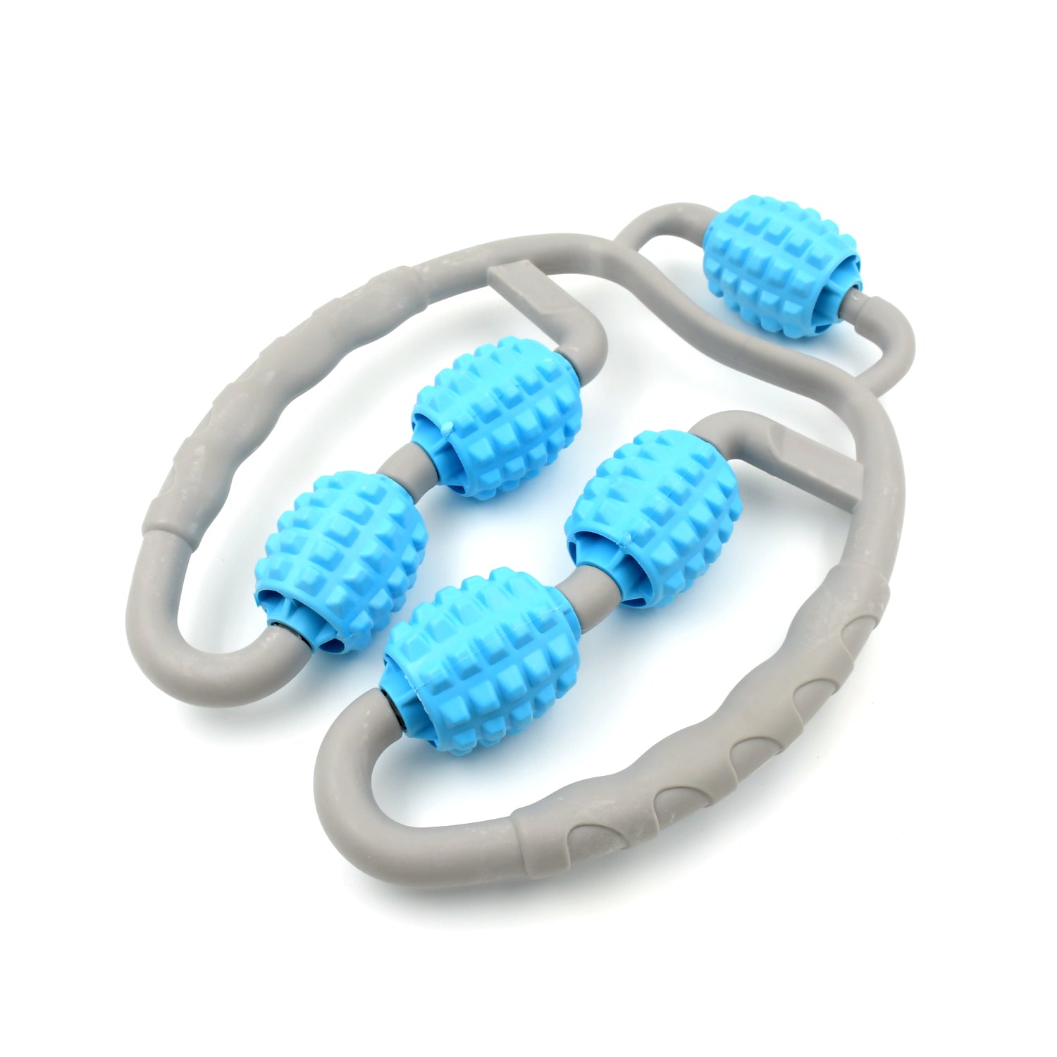 Muscle Massage Roller, 5 Wheels Relieve Soreness Leg Muscle Roller Fitness Roller Muscle Relaxer Massage Roller Ring Clip All Round Massaging Uniform Force Elastic PP Drop Shaped for Home Use (1 Pc) - Bhavnagar Deodap