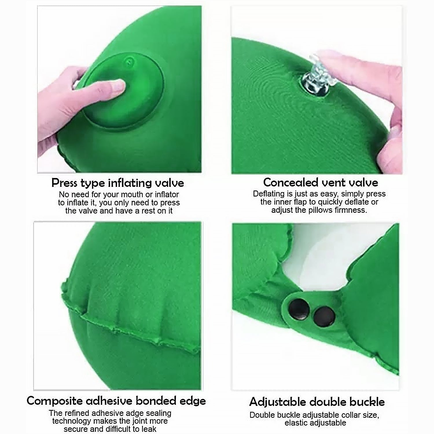 Inflatable & Foldable, Pillow U Shape Air Cushion Travel Pillow, Travel Business Trip Neck Pillow for Long Trips, Ideal for Men & Women Portable, and Perfect for Backpacking, Car Camping, and Even Airplane Travel - Bhavnagar Deodap