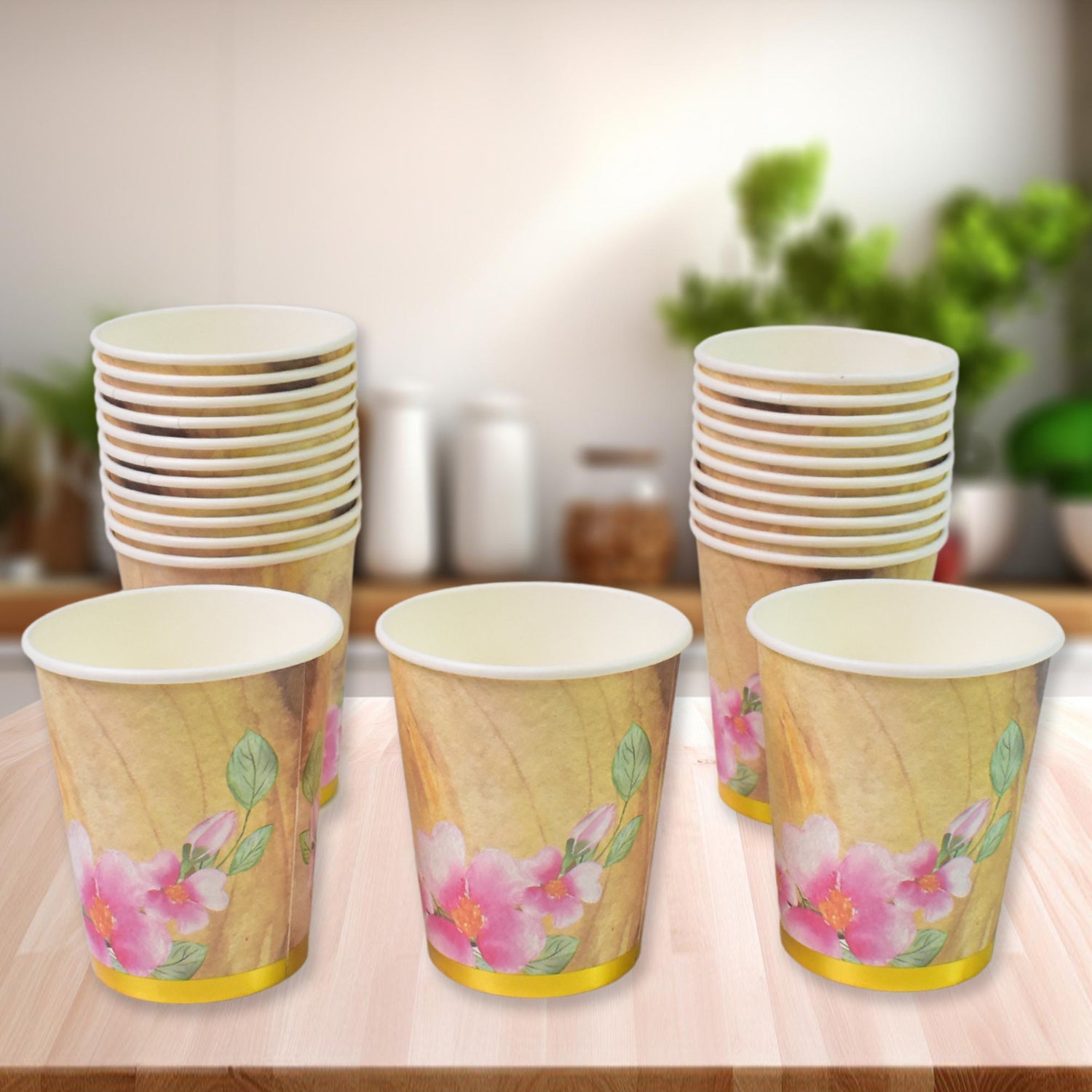 Disposable Paper Cups, Disposable Tea, Coffee Cups (24 Pcs Set / Mix Color & Design) - Bhavnagar Deodap