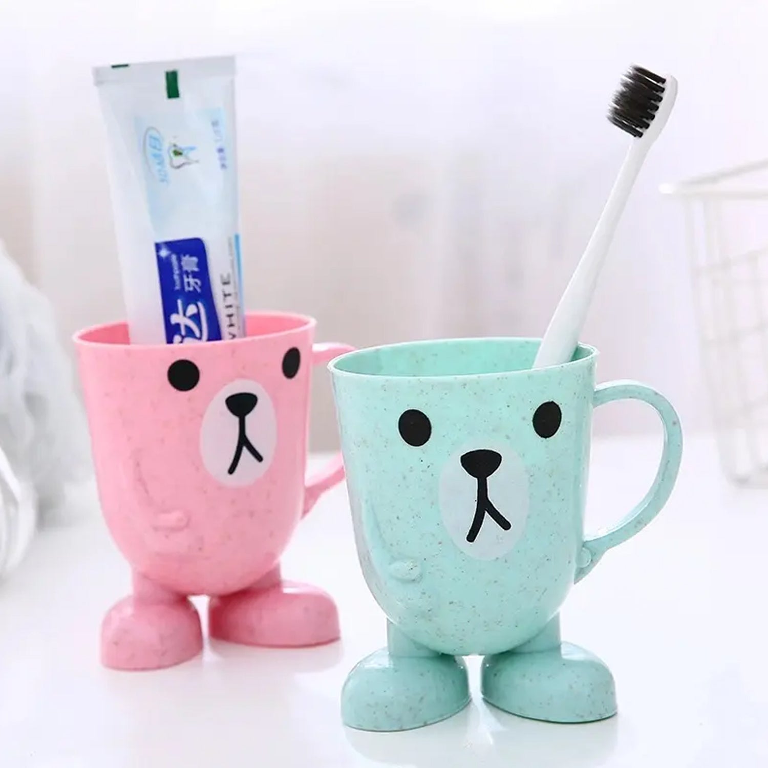 Children's Toothbrush Holder & Brushing Cup with Handle for Mouthwash & Milk - Bhavnagar Deodap