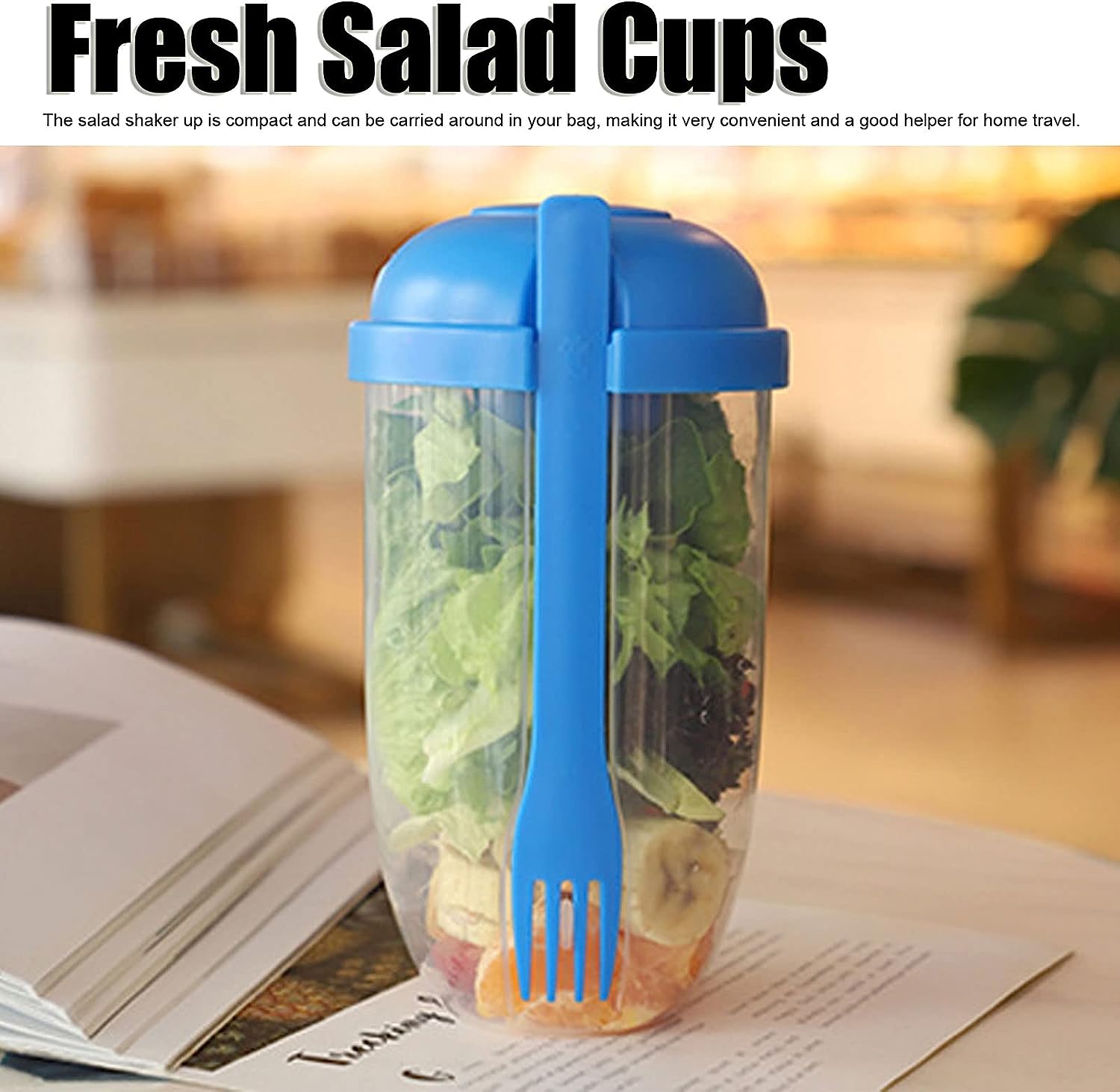 Fruit and Vegetable Salad Cups Easy Clean Salad Mixing Cup for Business People for Business Travel (1Pc) - Bhavnagar Deodap