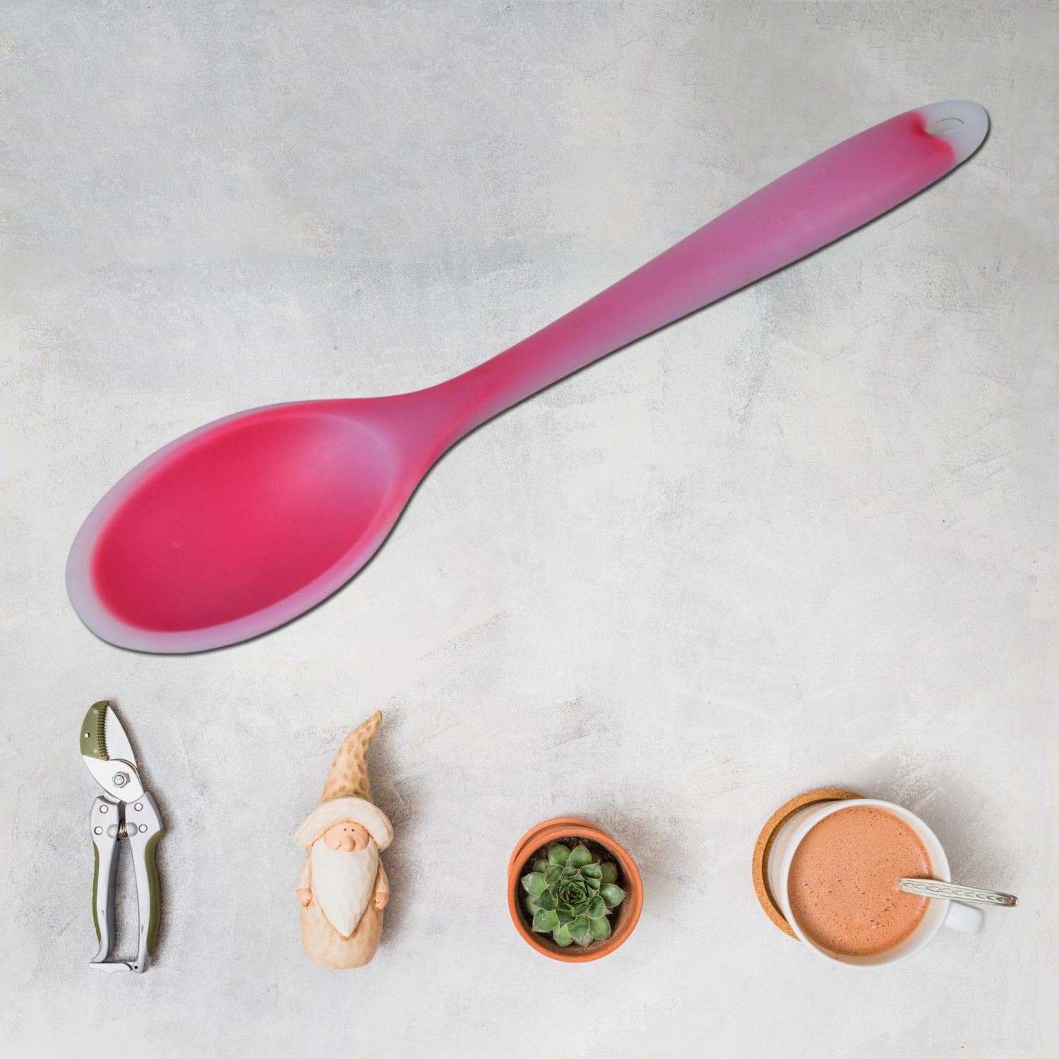 Silicone Dinner Spoon Table Spoon Dessert Spoon Utensils for Kitchen Restaurant (27cm) - Bhavnagar Deodap