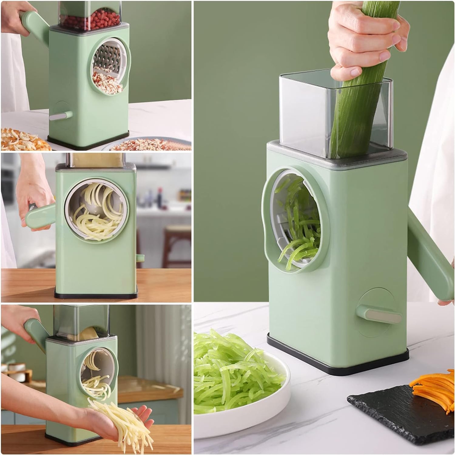 Stainless Steel Vegetable Chopper with 6 Blades - Kitchen Mandoline Slicer - Bhavnagar Deodap