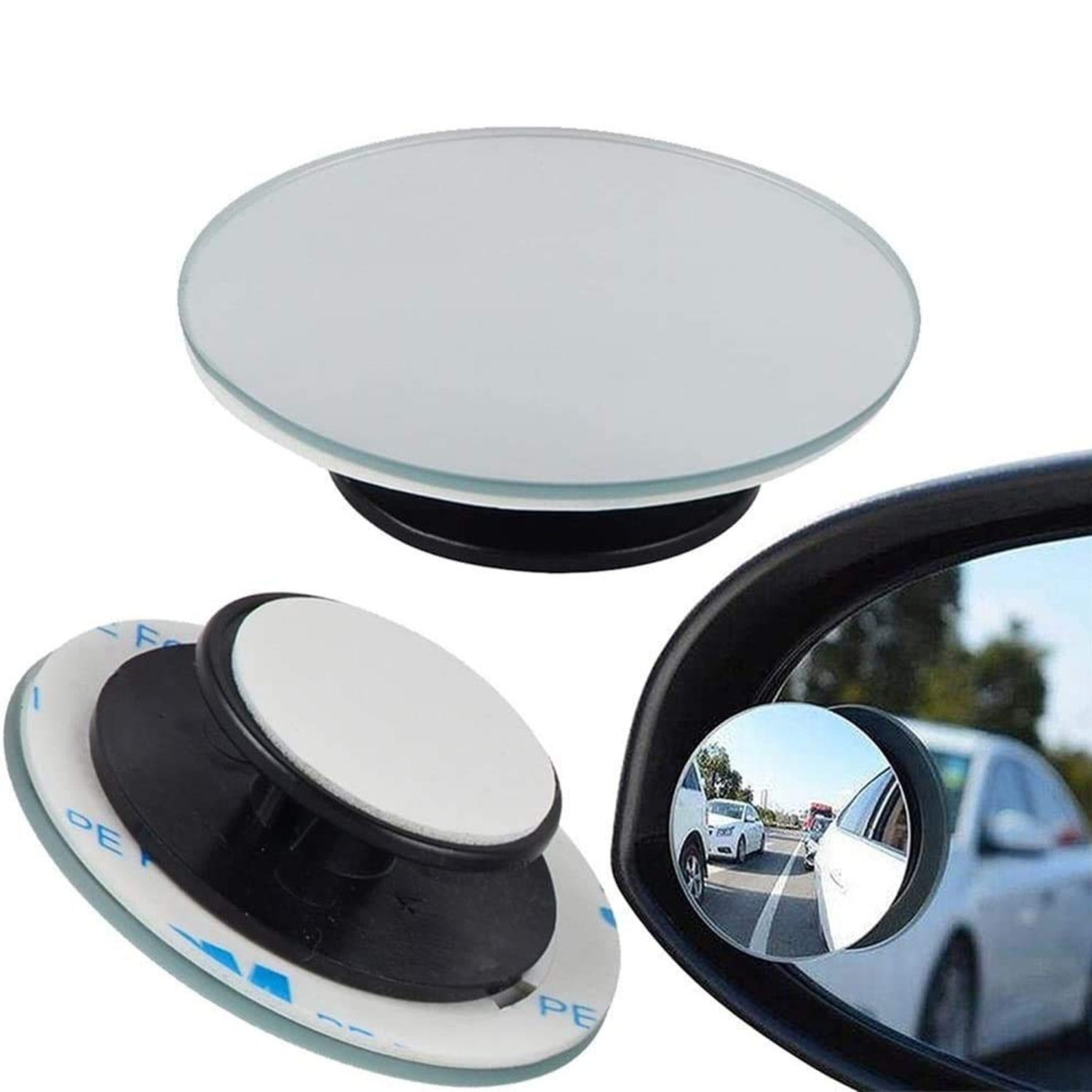 Blind Spot Round Wide Angle Adjustable Convex Rear View Mirror - Pack of 2 - Bhavnagar Deodap