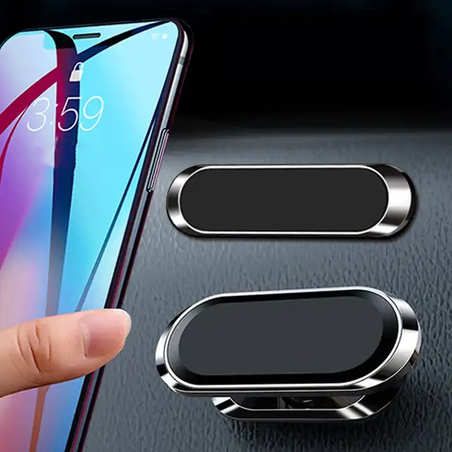 Magnetic Phone Mount/Holder for Car, Super Strong Magnet Universal Car Mount, Dashboard 360° Rotation for Car, Desk, Office, Home & Kitchen for All Smart phones (1 Pc) - Bhavnagar Deodap