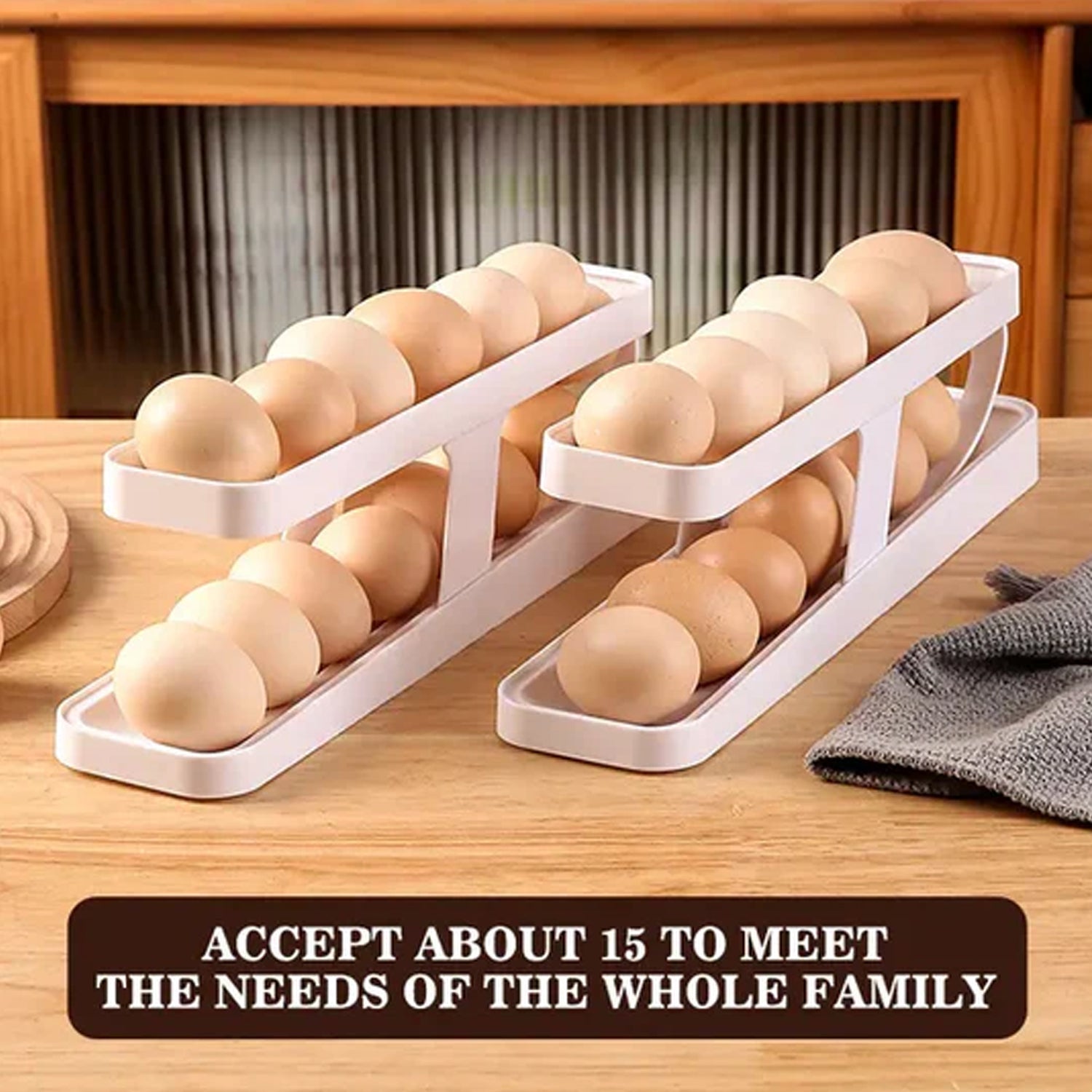 Plastic 2-Tier Rolling Egg Dispenser For 12-14 Eggs (1 Pc) - Bhavnagar Deodap