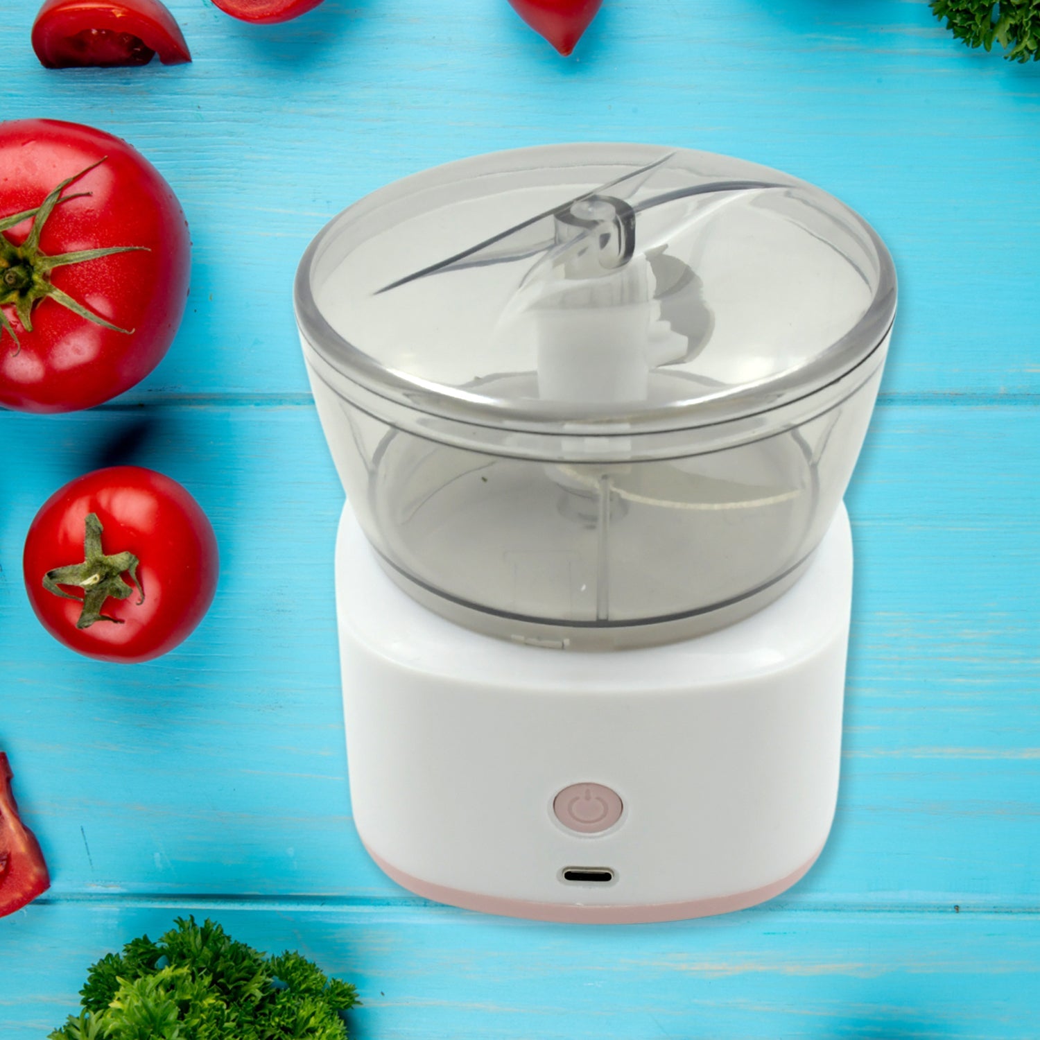 Portable Mini Food Processor Chopper Electric Veggie Chopper 3 Blades With Charching Cable Type C, Vegetable Chopper, Garlic Chopper Food Grinder for Chopping Ginger, Pepper Chili, Onion, Fruit, Meat - Bhavnagar Deodap