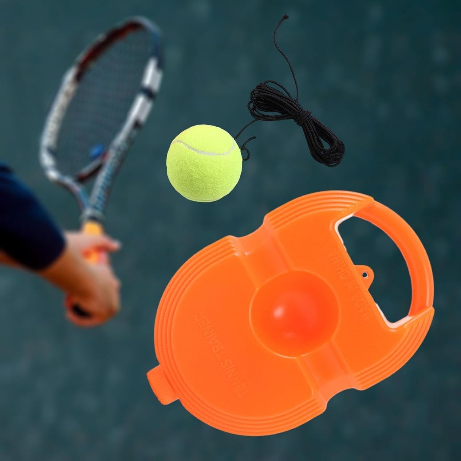 Tennis Trainer Rebound Ball with String, Convenient Tennis Training Gear, Tennis Practice Device Base for Kids Adults - Bhavnagar Deodap