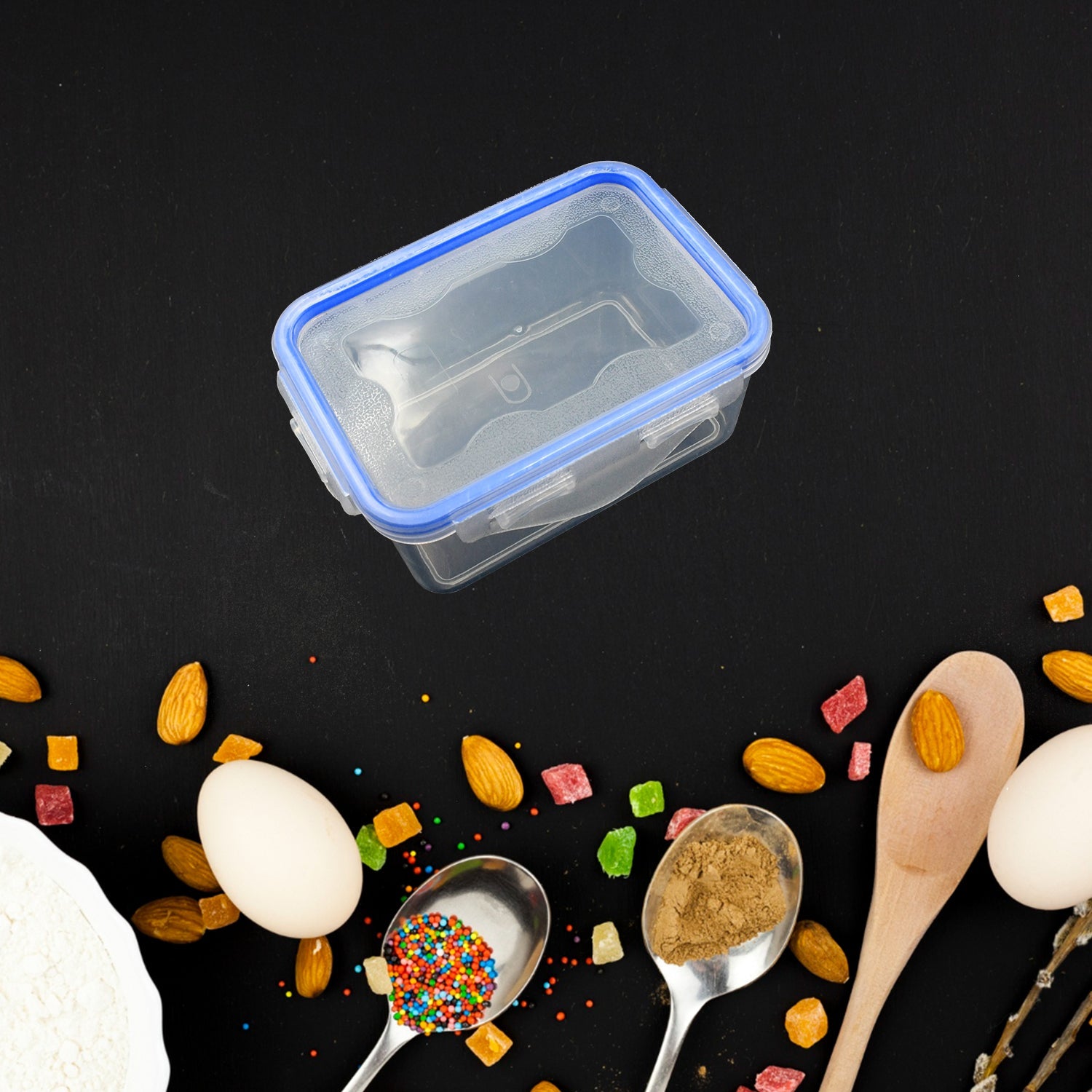Kitchen Storage Container Set with Food Grade Plastic and Air Seal Lock Lid for Storage of Grocery, Spices, Dry fruits Use For Home, Office, Restaurant, Canteens (3 Piece Set) - Bhavnagar Deodap
