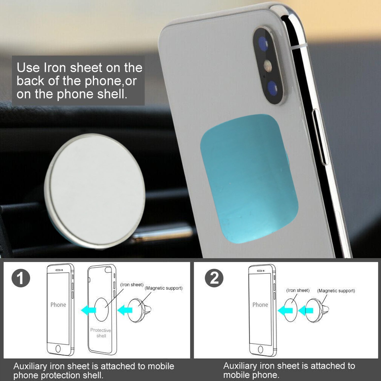 Mini Magnetic Car Dashboard Mount Mobile Phone Holder with Metal Body Dashboard/Home & Table Compatible with All Smart Phones and Mobiles (1 Pc) - Bhavnagar Deodap