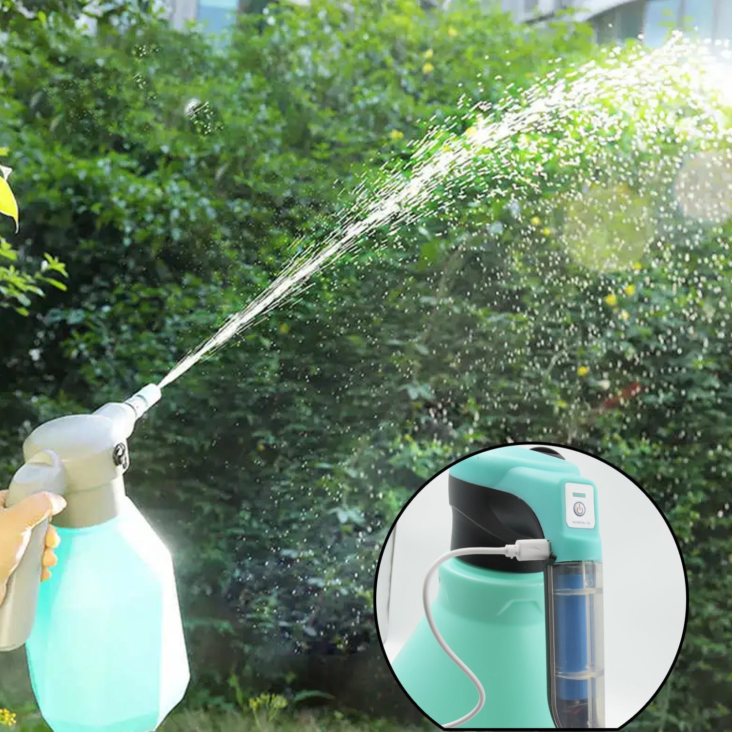 Electric Spray Bottle 3L Garden Sprayer Automatic Watering Can Rechargeable Battery Powered Sprayer For Garden Fertilizing (1Pc 3Ltr.) - Bhavnagar Deodap