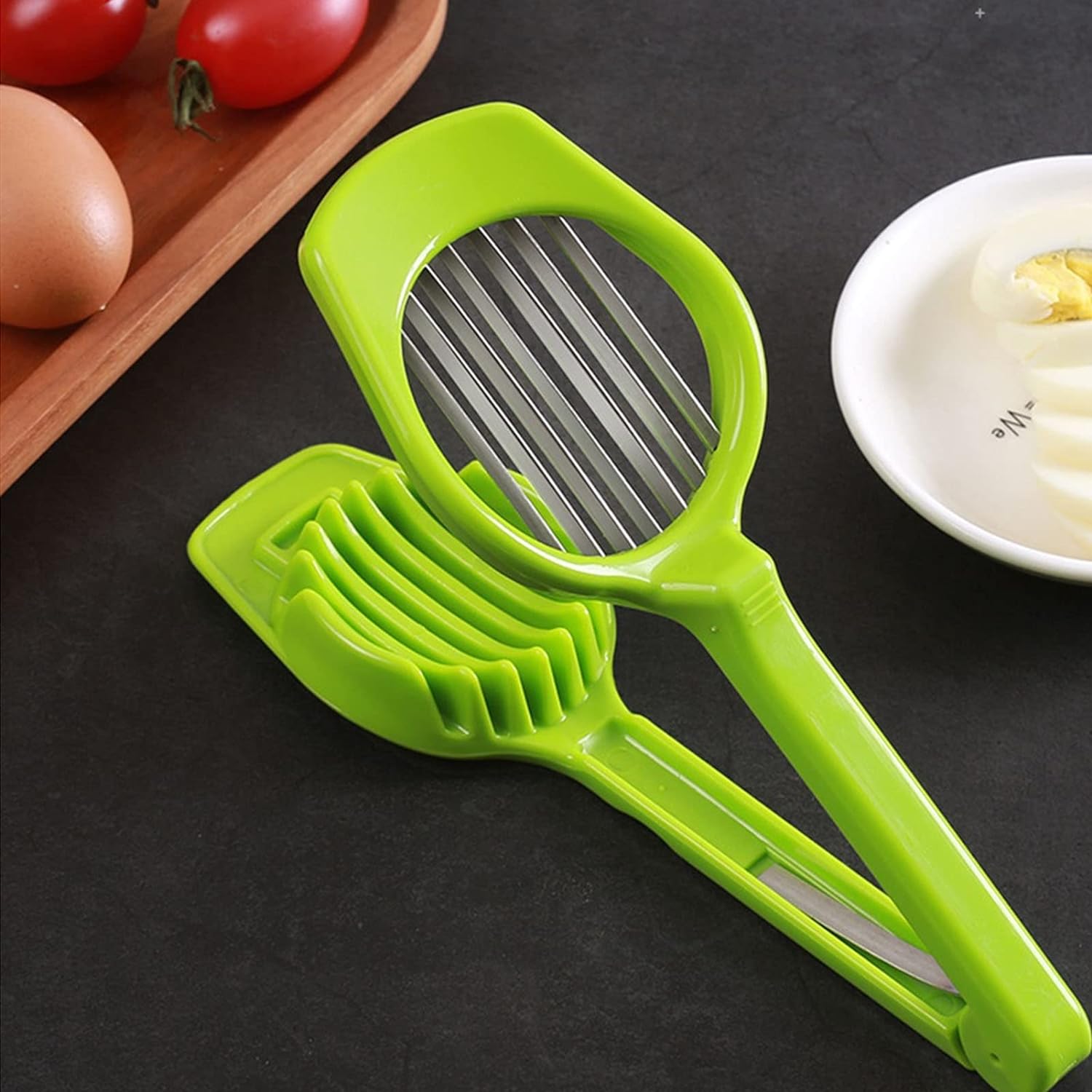 Multipurpose Slicer with Seven Blades, Egg Slicers Stainless Slicer, Strawberry, Tomato, Kiwi, Fruit Cutter, Divider Separator - Bhavnagar Deodap