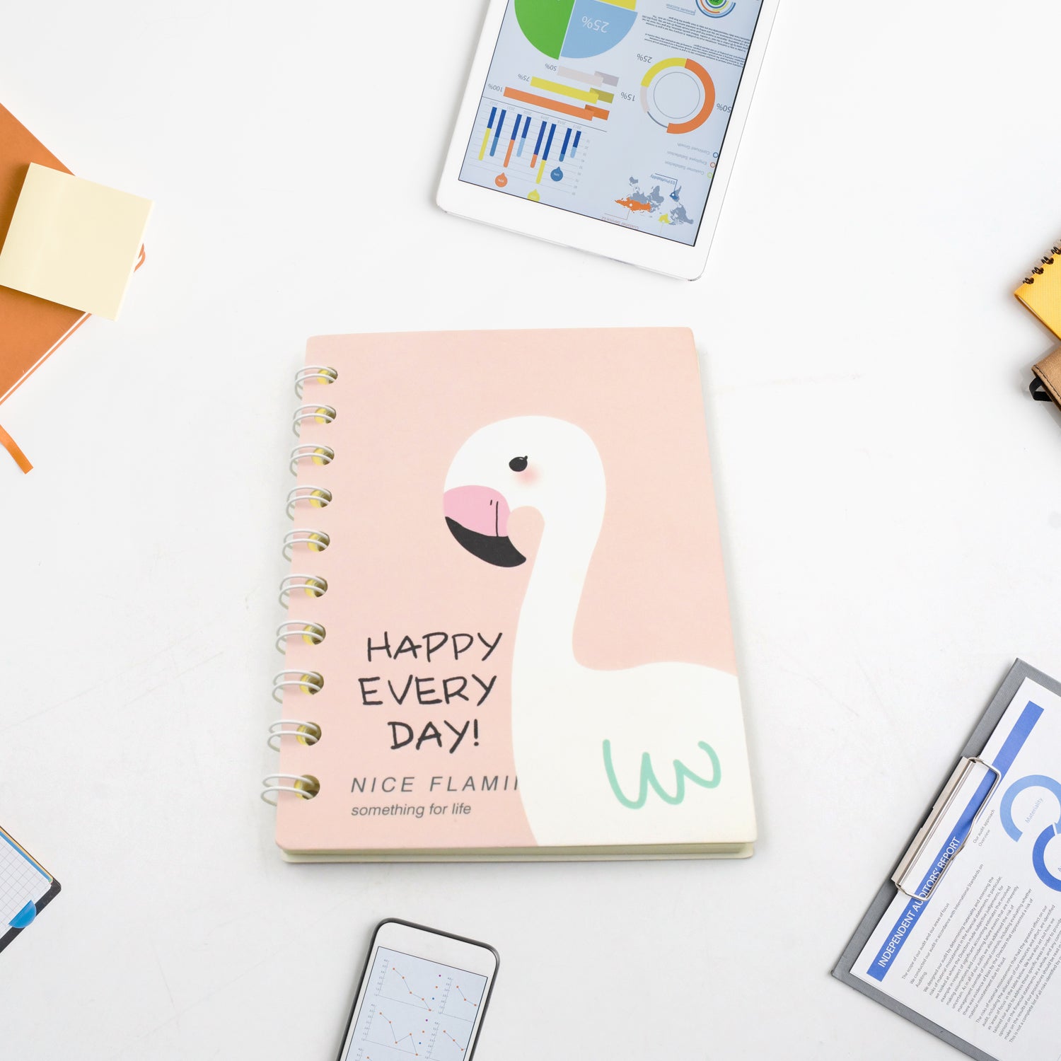 Cute Flamingo Journal Diary, Notebook for Women Men Memo Notepad Sketchbook with Durable Hardcover & 50 Pages Writing Journal for Journaling Notes Study School Work Boys Grils, Stationery (143x105MM) - Bhavnagar Deodap