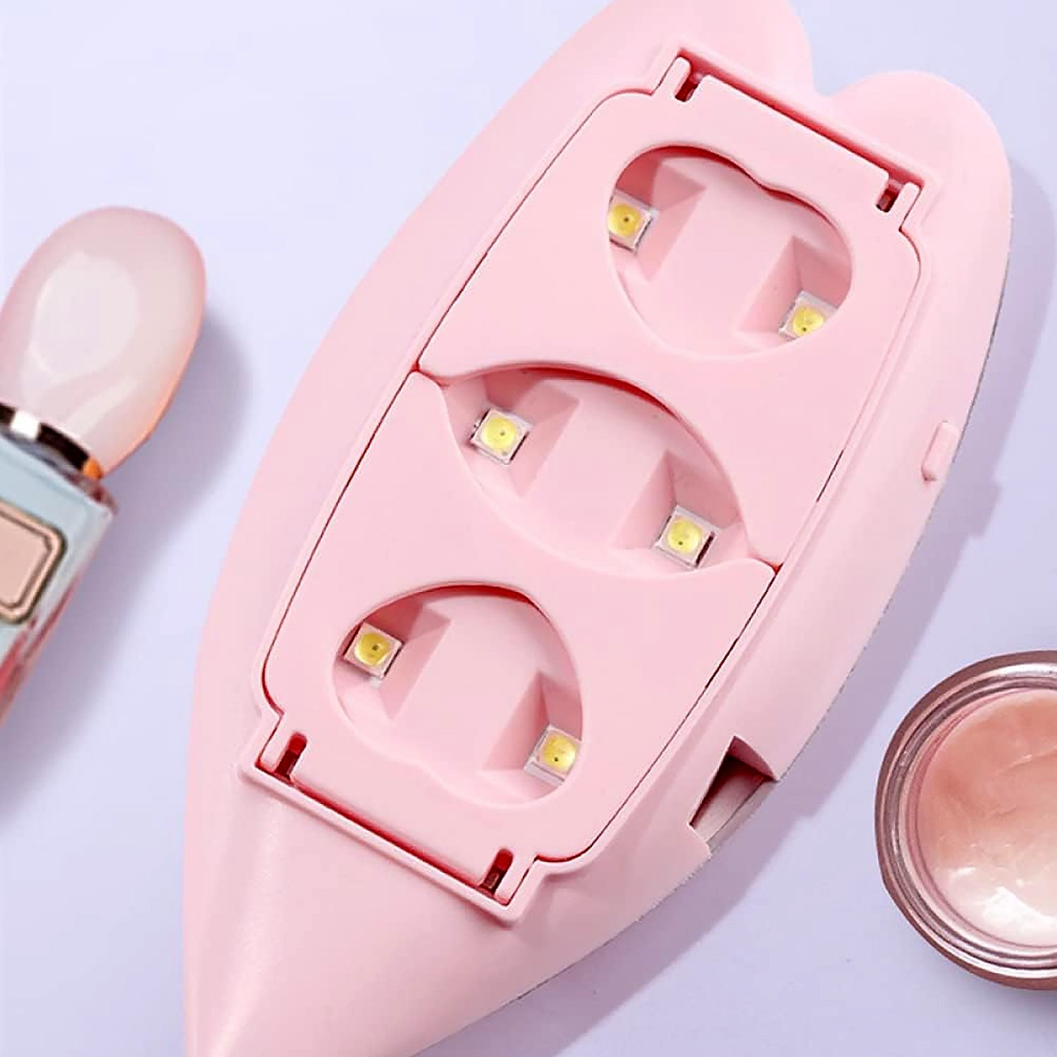 Mini Nail Lamp 6w 6 Led UV Nail Dryer with USB Cable for Gel Nail Polish Nail Art Tools for Starters Home DIY Professionals Salon Manicure (1 Pc) - Bhavnagar Deodap