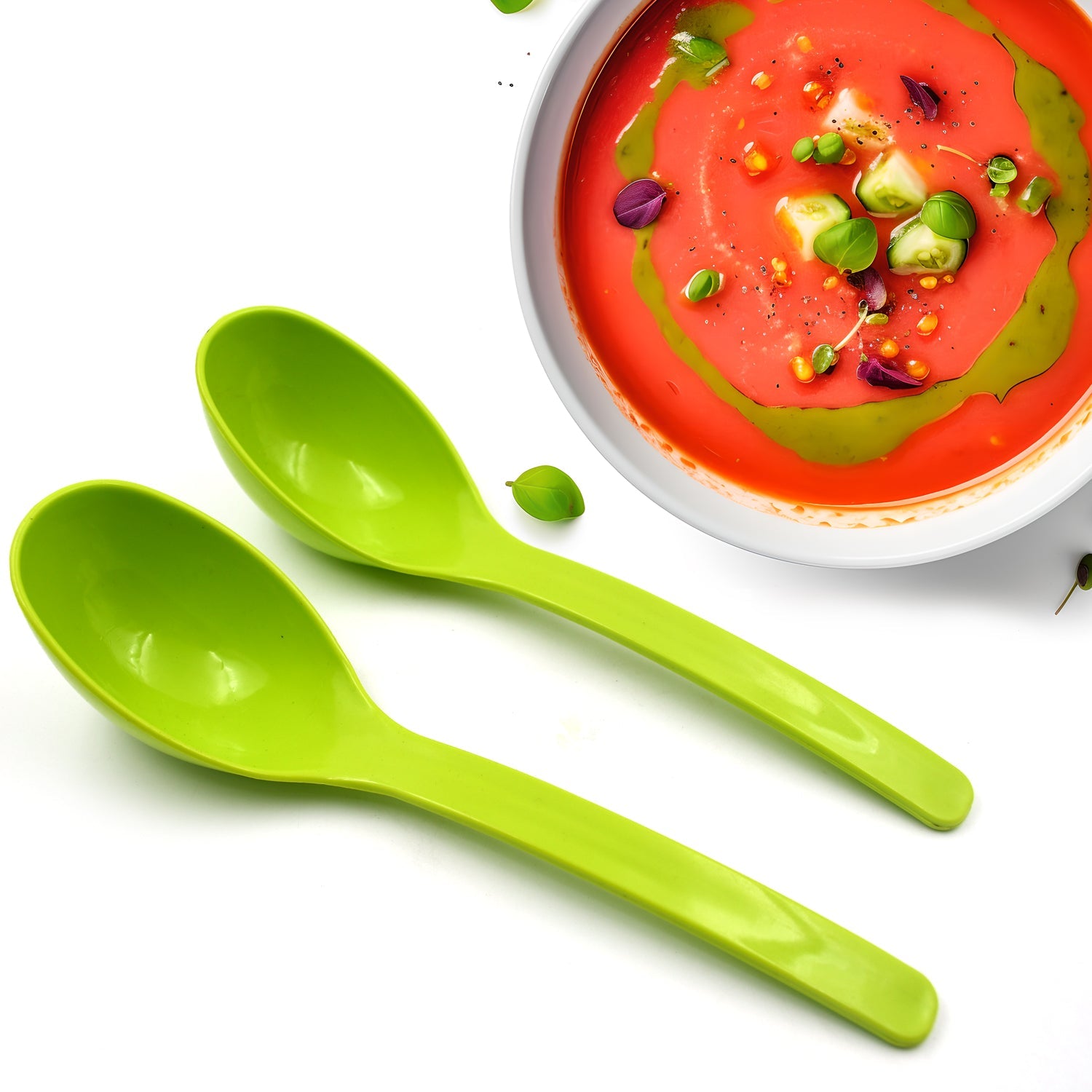 Plastic Spoon Kitchen Multipurpose Serving Ladle for Frying, Serving, Turner, Curry Ladle, Serving Rice, Spoon Used While Eating and Serving Food Stuffs Etc (2 Pcs Set / 10 Inch ) - Bhavnagar Deodap