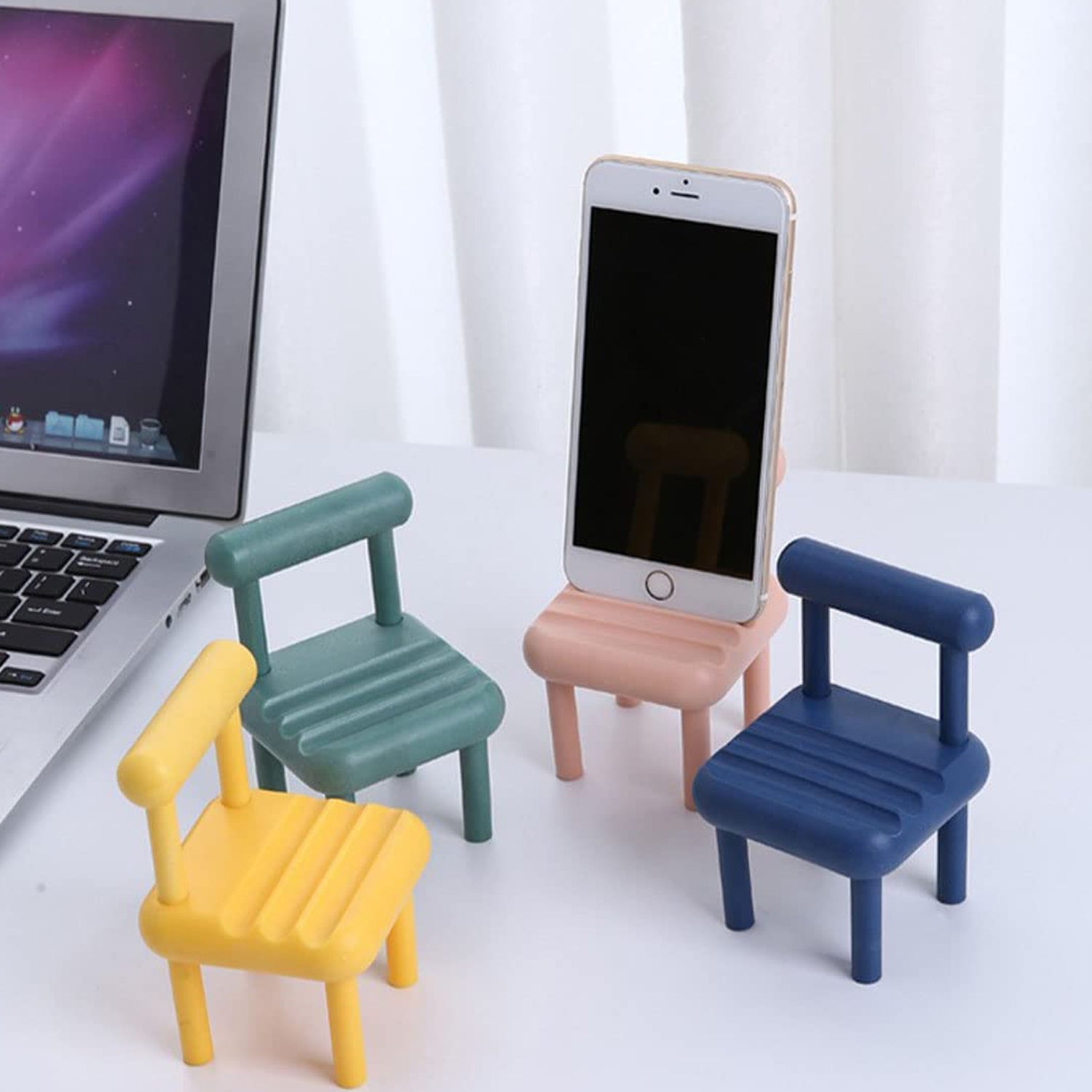 Mobile Phone Holder, Mini Chair Cell Phone Stand, Portable Smartphone Dock, Cellphone Holder for Desktop Design Compatible with All Mobile Phones (1 Pc) - Bhavnagar Deodap