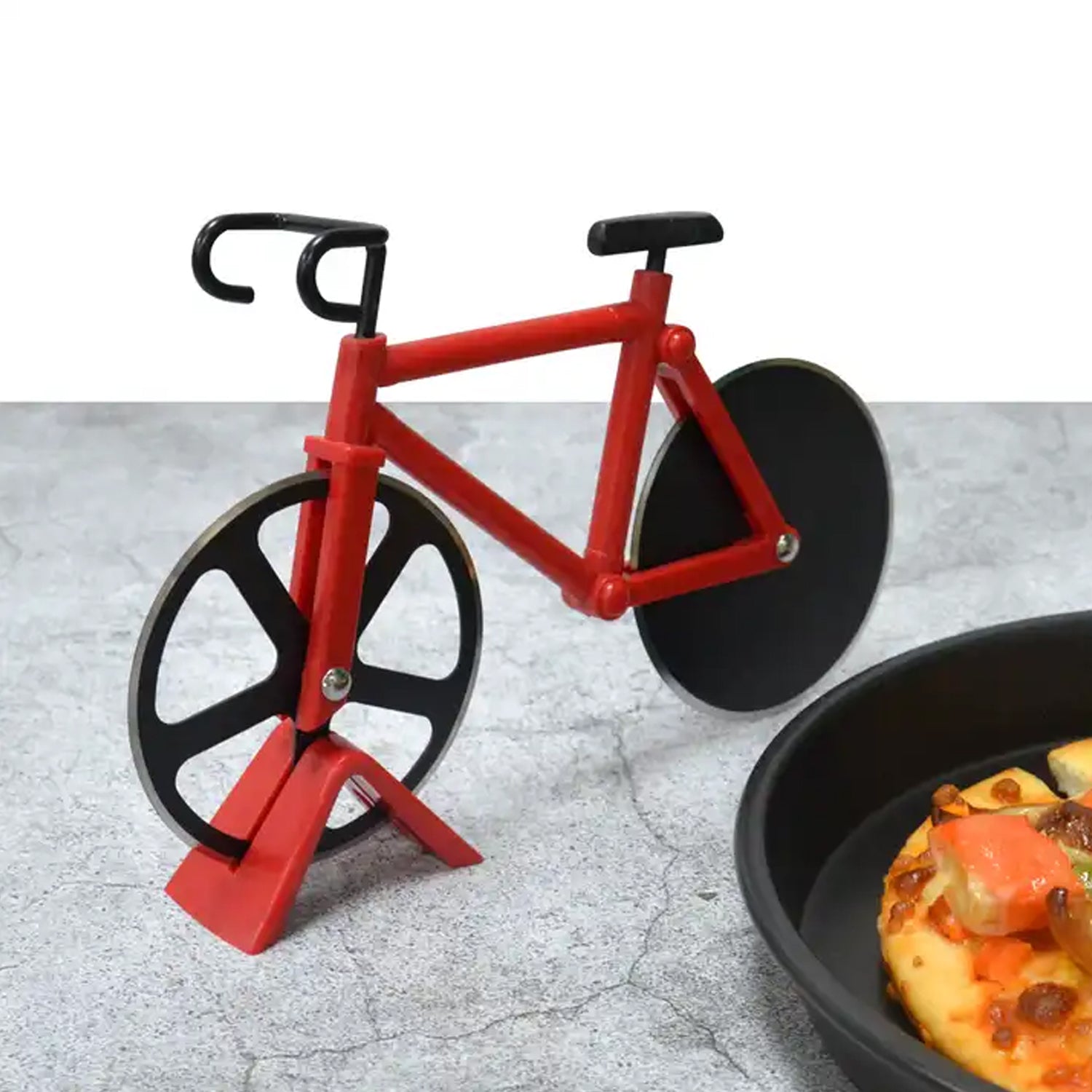 Bicycle Pizza Cutter (1 Pc): Stainless Steel, Unbreakable Handle - Bhavnagar Deodap