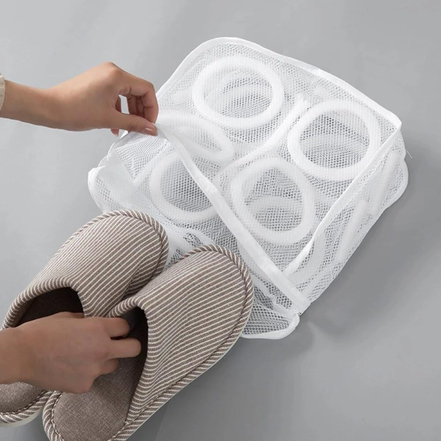 2in1 Foldable Washing Machine Shoe Bag Portable Laundry Cleaning Mesh Bags Net Pouch, Laundry Bags Travel Storage Organizer for Shoes Underwear Bath Towels Socks - Bhavnagar Deodap