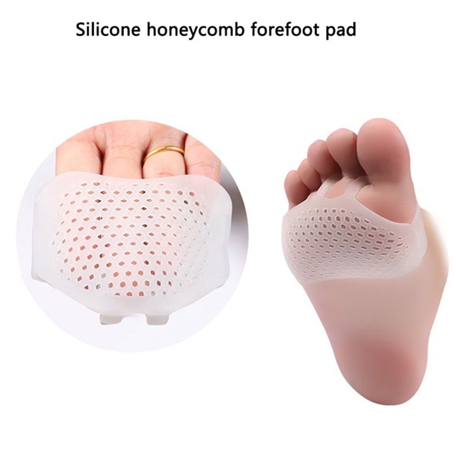 Silicone Front Foot Pad Anti-Slip Insole for Pain Relief, for Forefoot Pain, Calluses, Blisters, Forefoot Cushioning Relief- Men Women (1 Pair) - Bhavnagar Deodap