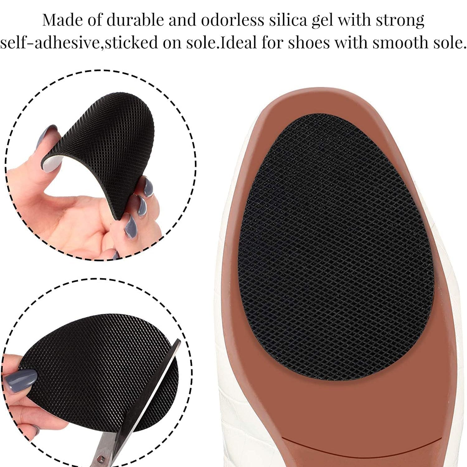 Non-Slip Shoe Pads, Rubber Shoe Sole Protector Pads, Self-Adhesive Shoe Grips Pads Stickers Non Skid for Ladies Shoes, High Heels, Boots - Bhavnagar Deodap