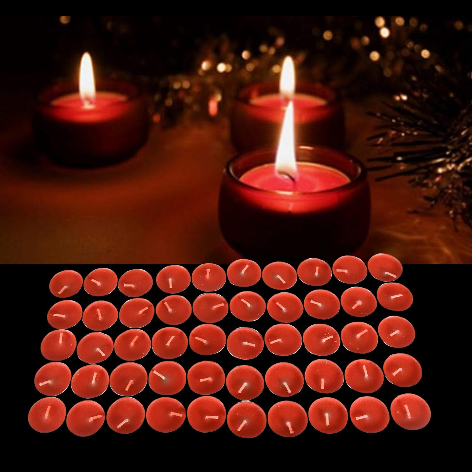 Tealight Candles Set, Smokeless Candles, Tealight Diwali Candles for Diwali, Home Decor, Decoration, Party, Festivals for Mood Dinners Parities Home Decoration Wedding Candle (50 Pcs set) - Bhavnagar Deodap