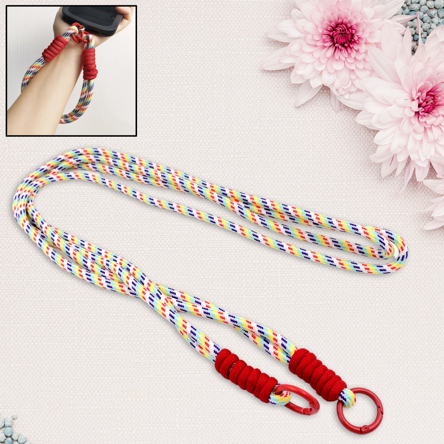 Universal lanyard for phone, Cross-body Cell Phone Lanyard  With All Smartphones (1 pc / 52 Inch / Multicolor) - Bhavnagar Deodap