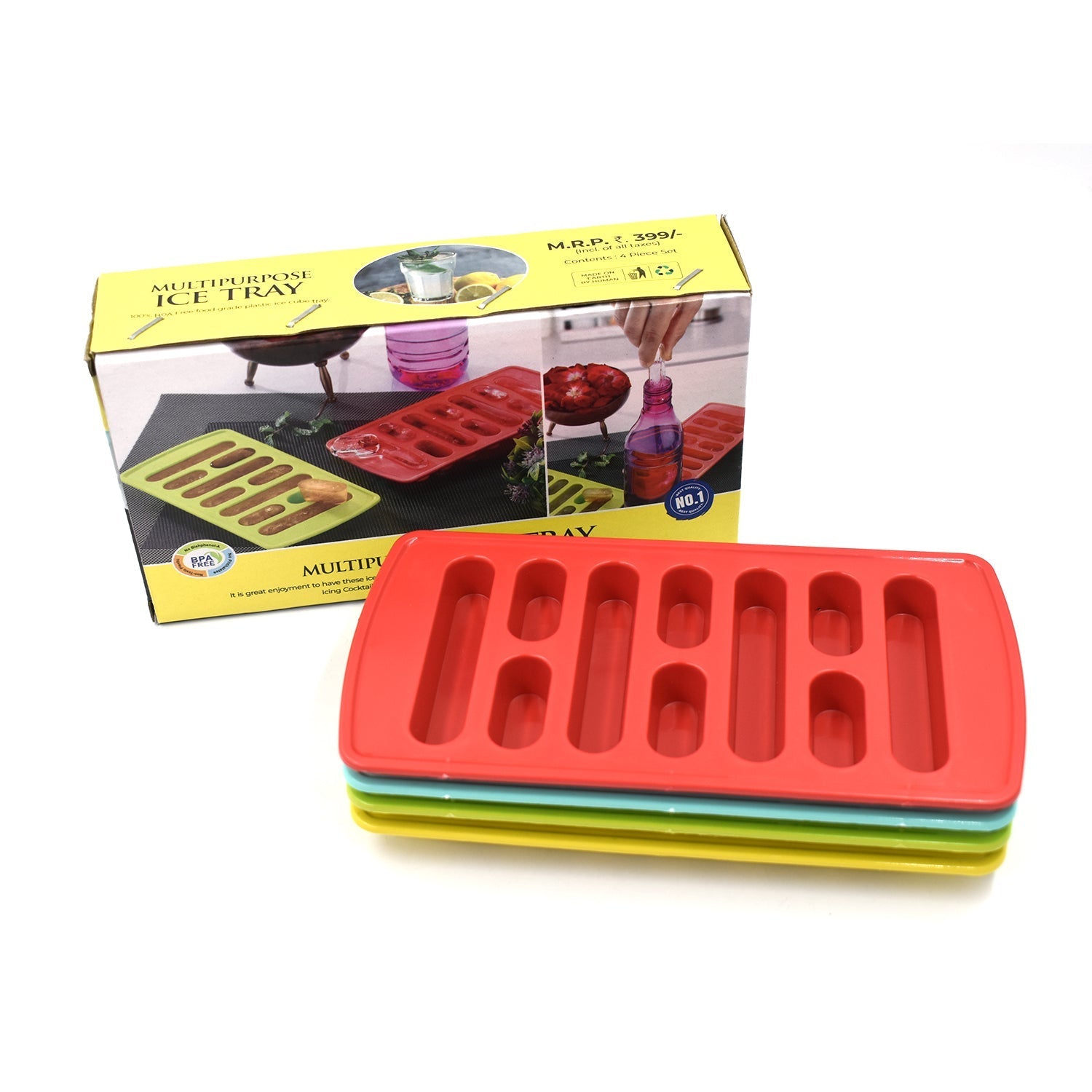 4 Pc Fancy Ice Tray used widely in all kinds of household places while making ices and all purposes. - Bhavnagar Deodap