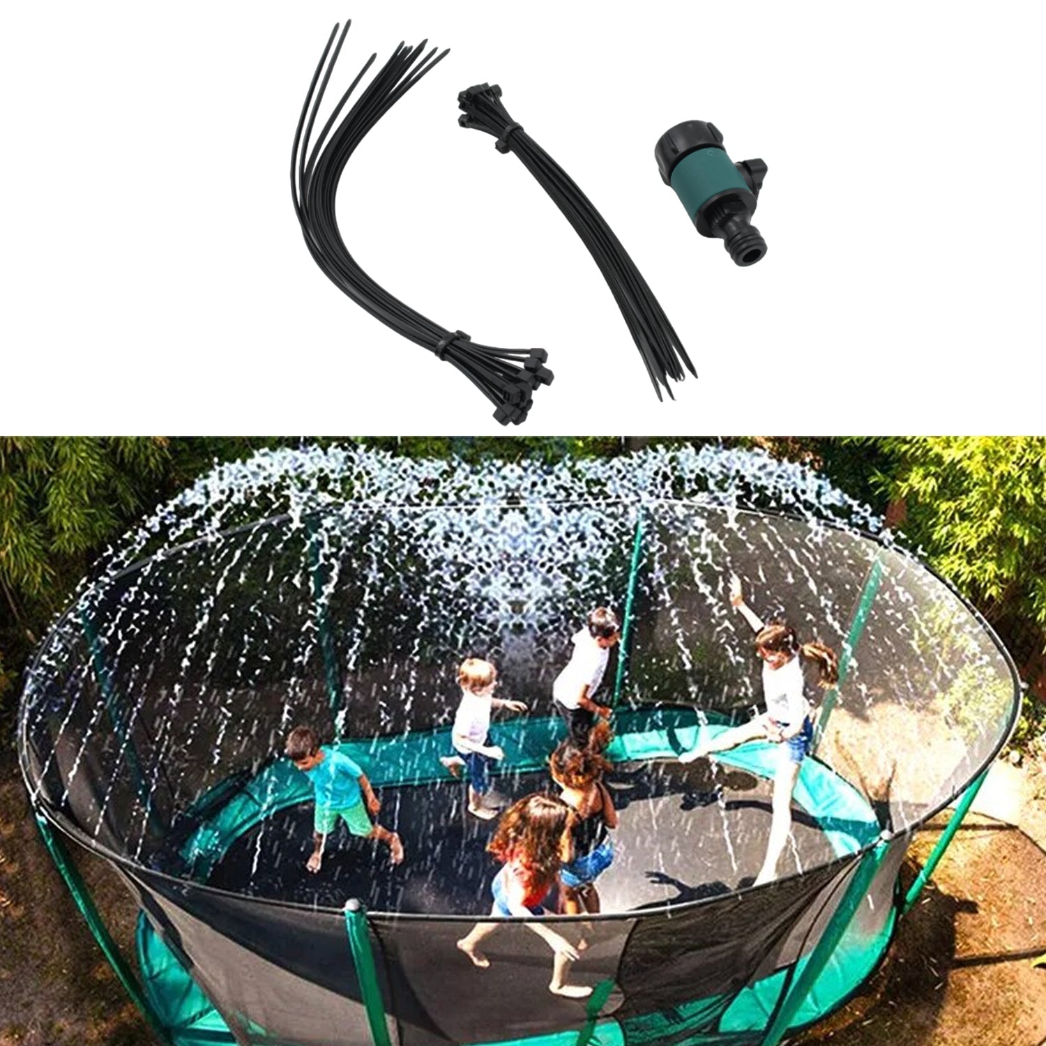 Trampoline Sprinkler for Kids - Outdoor Trampoline Water Sprinkler for Kids and Adults, Trampoline Accessories Sprinkler 39ft Long for Water Play, Games, and Summer Fun in Yards (39ft) - Bhavnagar Deodap