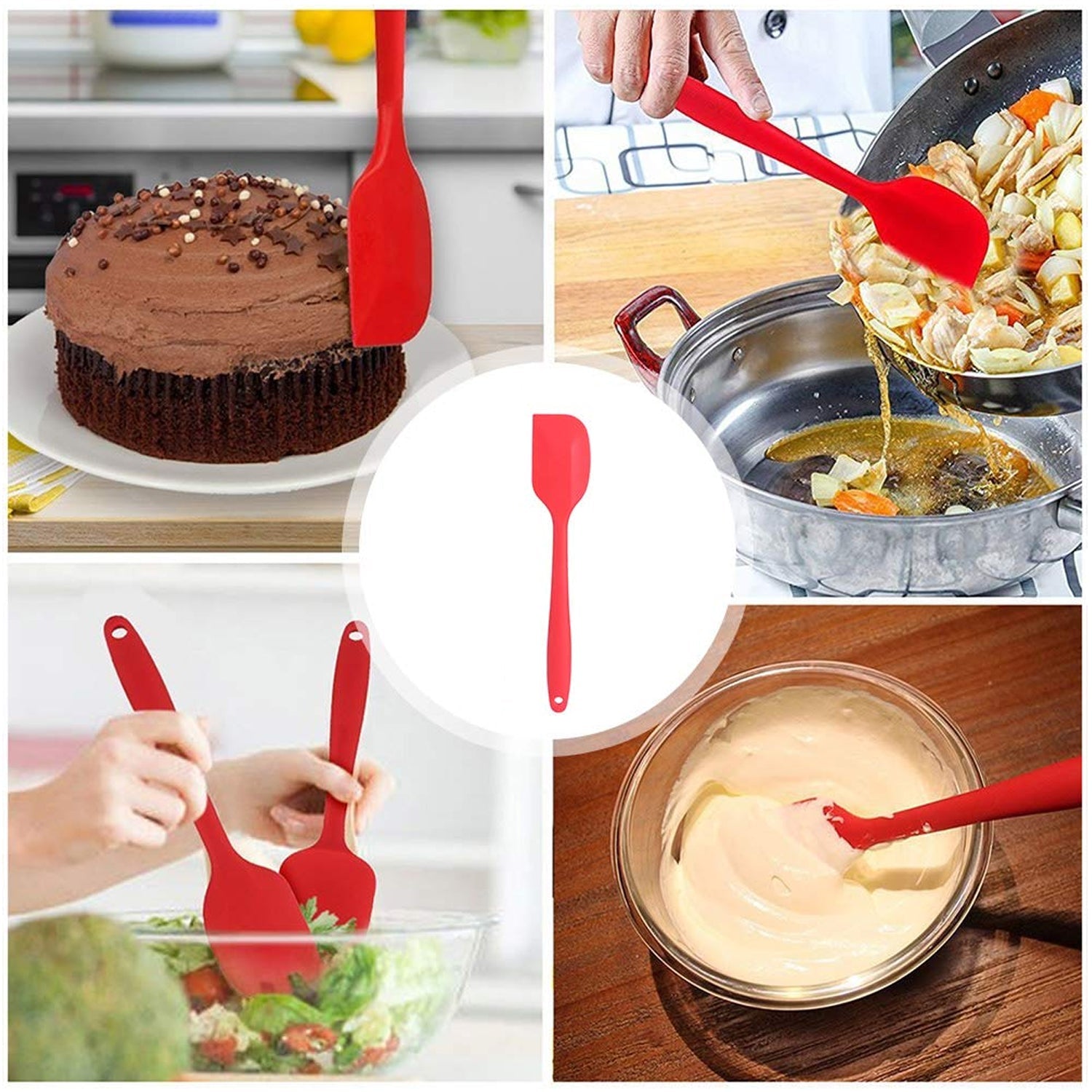 SILICONE SPATULA NON-STICK CREAM SCRAPER PRACTICAL DURABLE HOUSEHOLD CAKE BREAD RUBBER SPATULA FOR COOKING BAKING  (28cm) - Bhavnagar Deodap