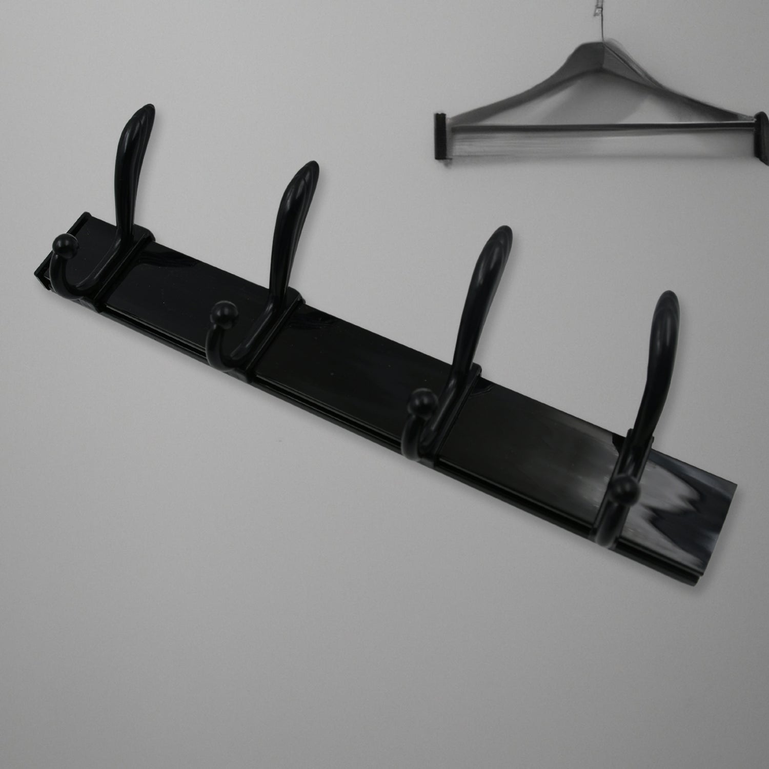 Cloth hanger, Wall Door Hooks Rail for Hanging Clothes for Hanging Hook Rack Rail, Extra Long Coat Hanger Wall Mount for Clothes, Jacket, Hats, 6 Hook With Eco-friendly Liquid Adhesive Glue - Bhavnagar Deodap