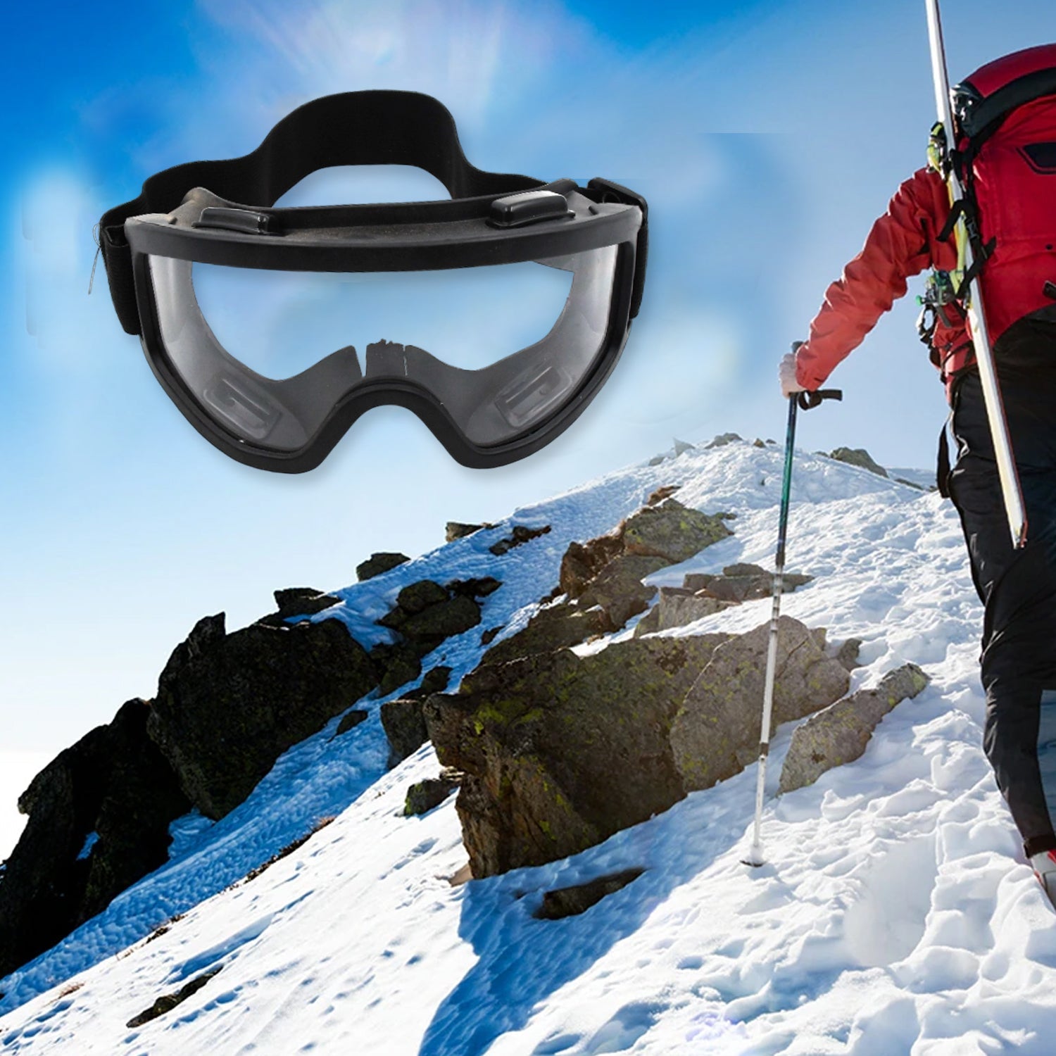 Cycling Motorbike ATV/Dirt Bike Racing Transparent Goggles with Adjustable Strap Sunglasses, Protective Glasses Goggle, Outdoor Goggles Dustproof Windproof Riding Goggles Safety Goggles - Bhavnagar Deodap