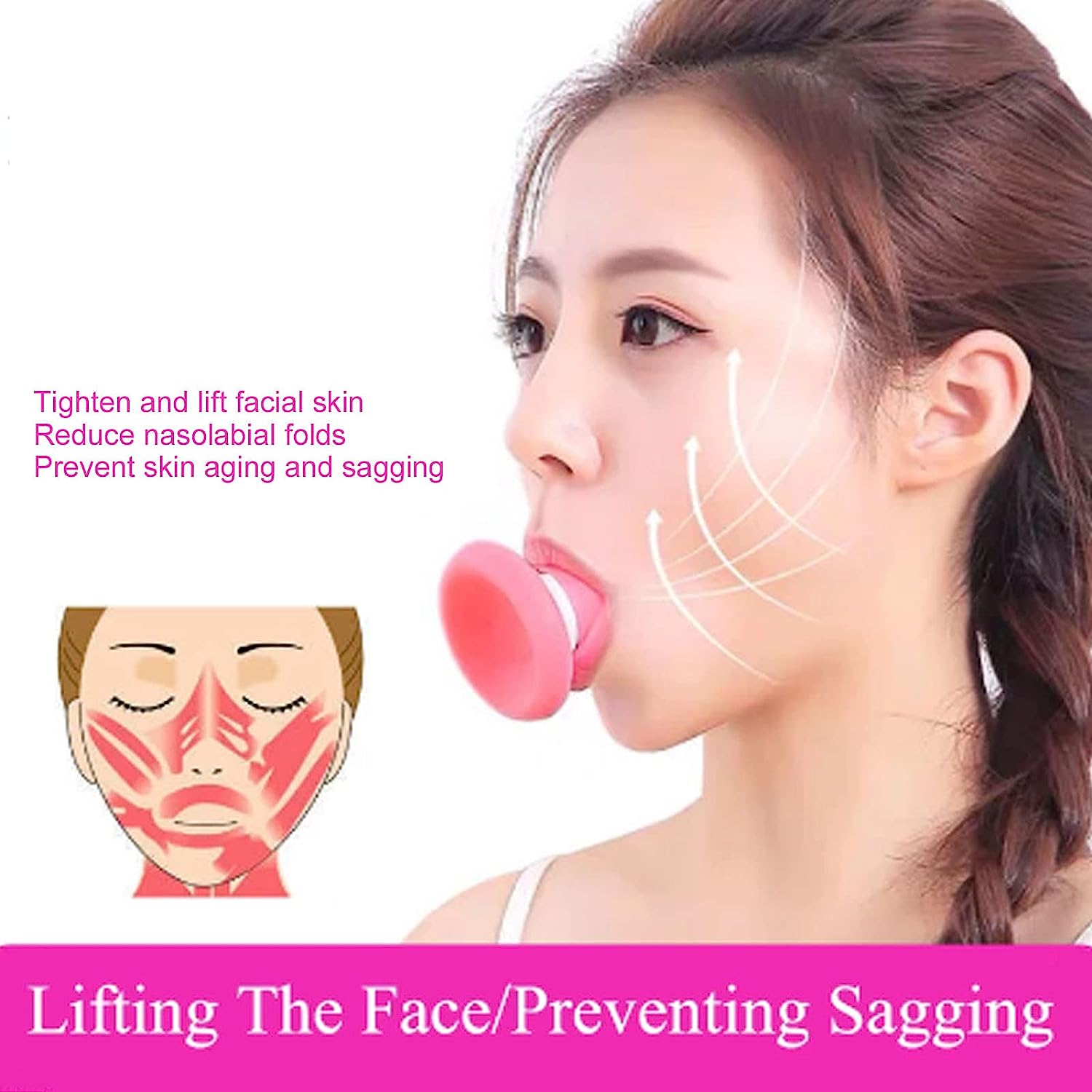 SILICONE FACIAL JAW EXERCISER BREATHING TYPE FACE SLIMMER, BREATHING TYPE FACE SLIMMER FACE LIFT INHALING & EXHALING TOOL, LOOK YOUNGER AND HEALTHIER - HELPS REDUCE STRESS AND CRAVINGS (Card Packing) - Bhavnagar Deodap