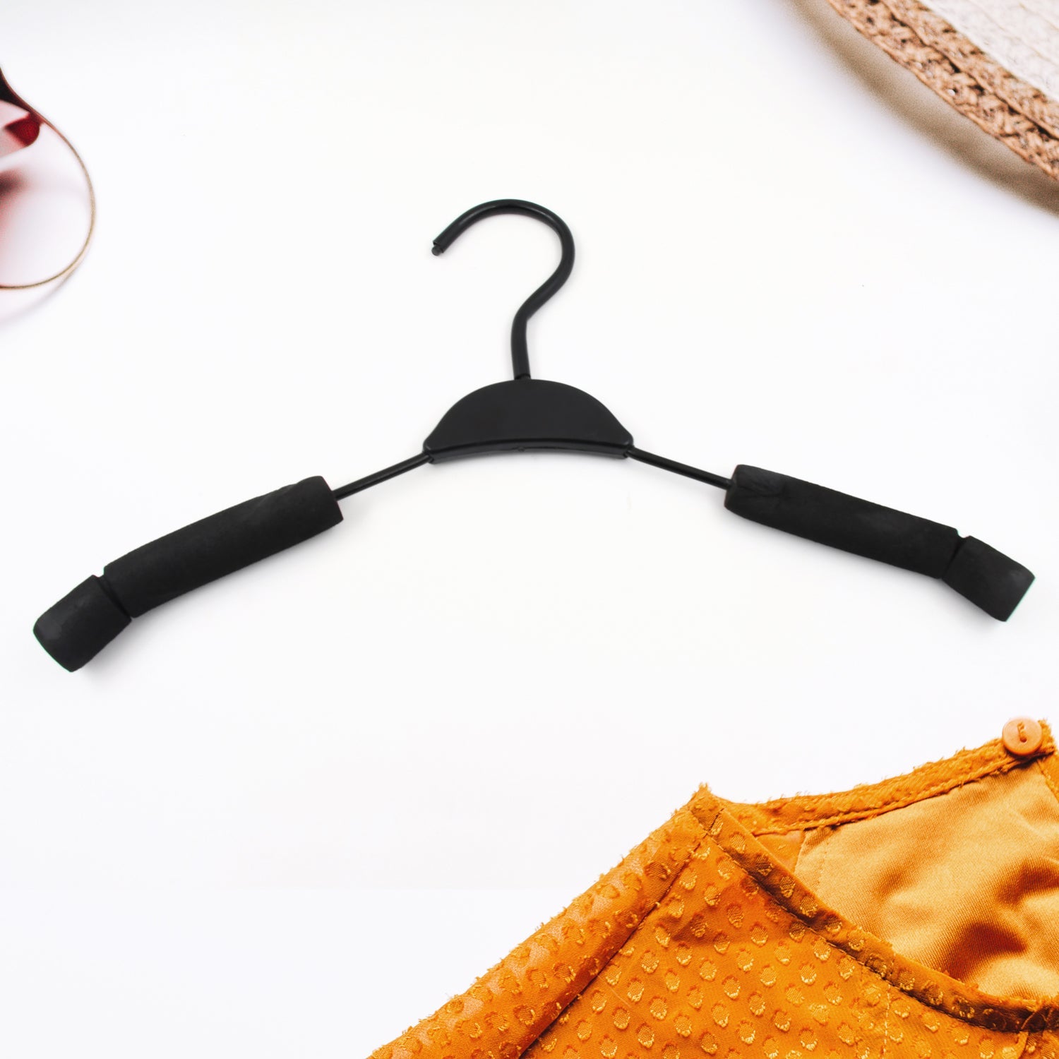 Solid Sponge Hanger Non-Slip Hanger Home No Trace Clothes Hanging Pants Clip Clothing Store Hangers, Clothes Hanger for Closet Wedding Dress Women, Men, Children Clothing (1 pcs) - Bhavnagar Deodap