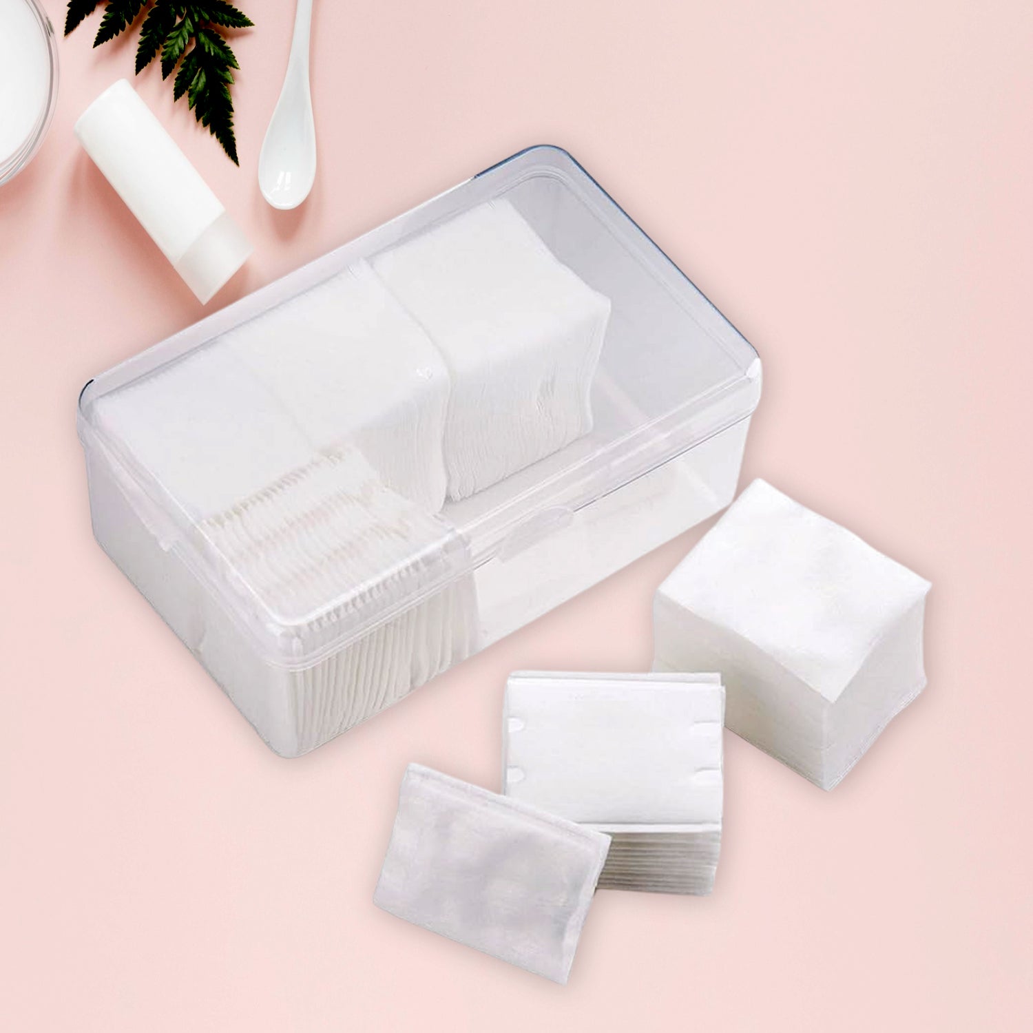 Ultra Thin Makeup Facial Cotton Pads, Soft Lint Free Dry Nails / Lips / Eyes Polish Remover Pads, Square Cosmetic Beauty Cotton Pads, Non-woven Cotton Makeup Remover (1000 Pcs Set) - Bhavnagar Deodap