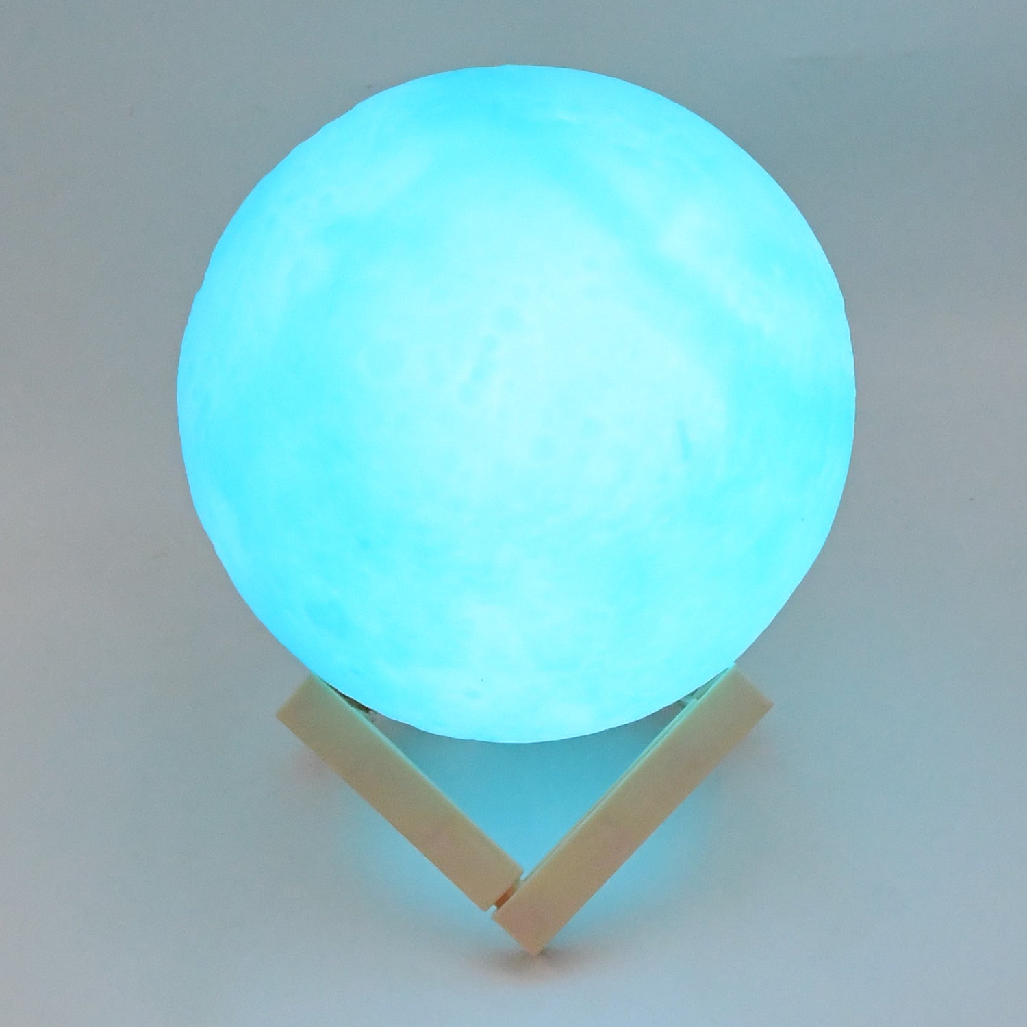 Moon Night Lamp Blue Color with Plastic Stand (15 x12 Cm / 1 Pc) - Bhavnagar Deodap