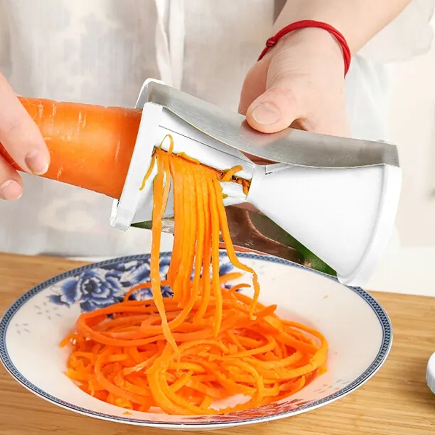 Portable Spiralizer Vegetable Slicer Handheld Spiralizer Peeler Stainless Steel Spiral Slicer For Salad Vegetables Fruit Slicer - Bhavnagar Deodap