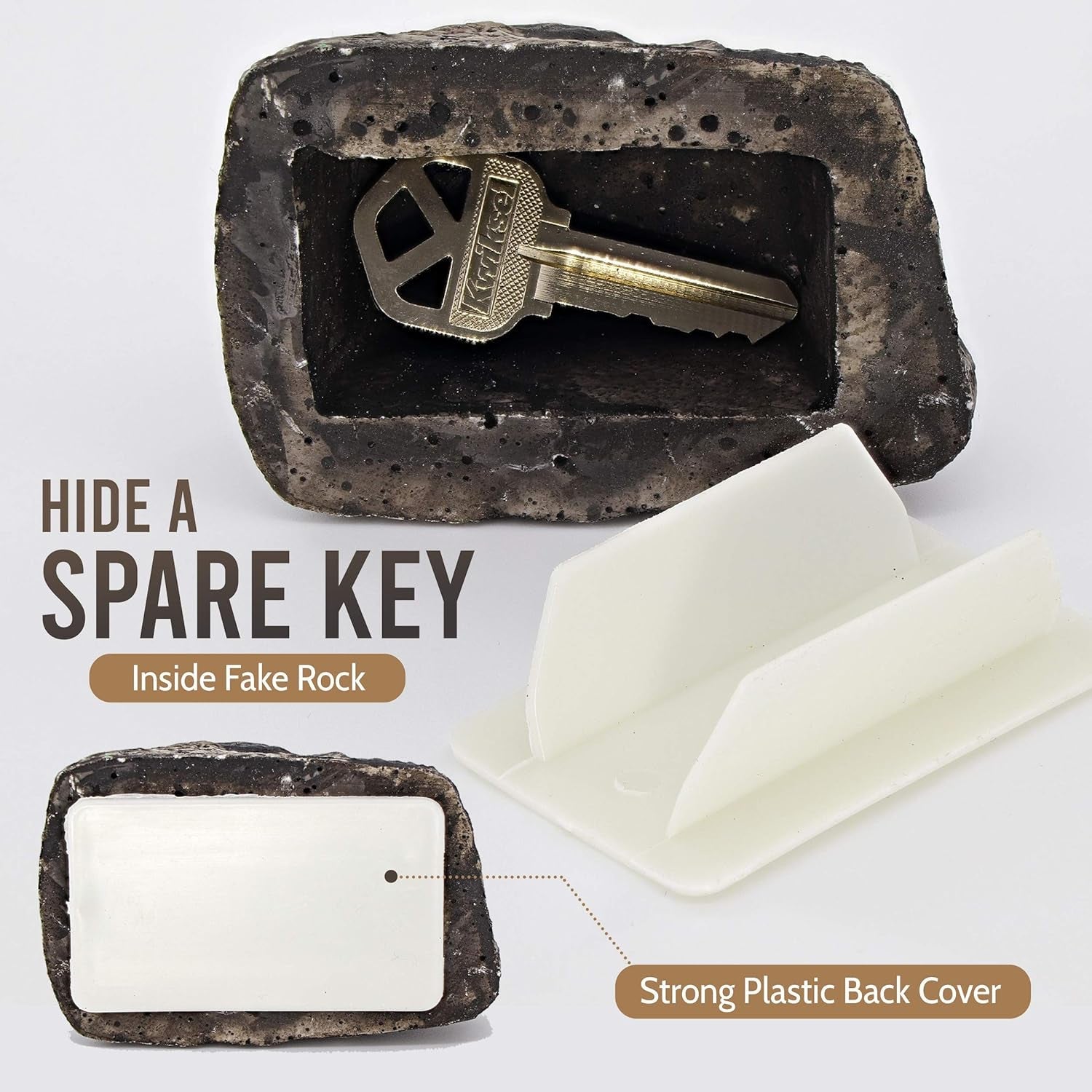 Hide a Key Outside Rock Looks Like a Real Rock - Weatherproof Rock Key Perfect for Emergencies - Fake Rock Key Hider Outside Decorative (1 Pc) - Bhavnagar Deodap