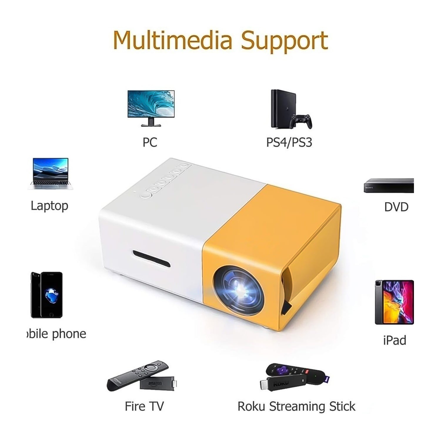 Portable Mini LED Projector (1 Set) - Bhavnagar Deodap