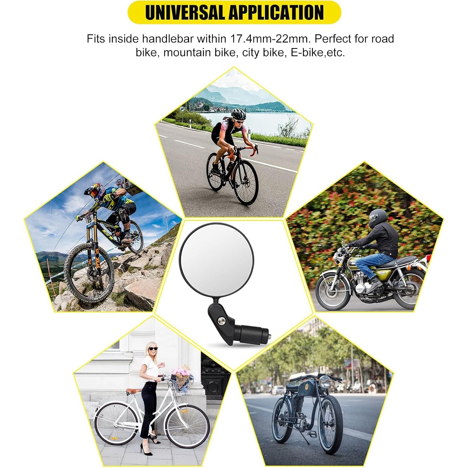 Bar End Bike Mirror, Safe Rearview Mirror 360° Rotatable & Foldable Safety Bicycle Rear View Mirror, Mirror Durable Bike Mirror (1 Pc) - Bhavnagar Deodap