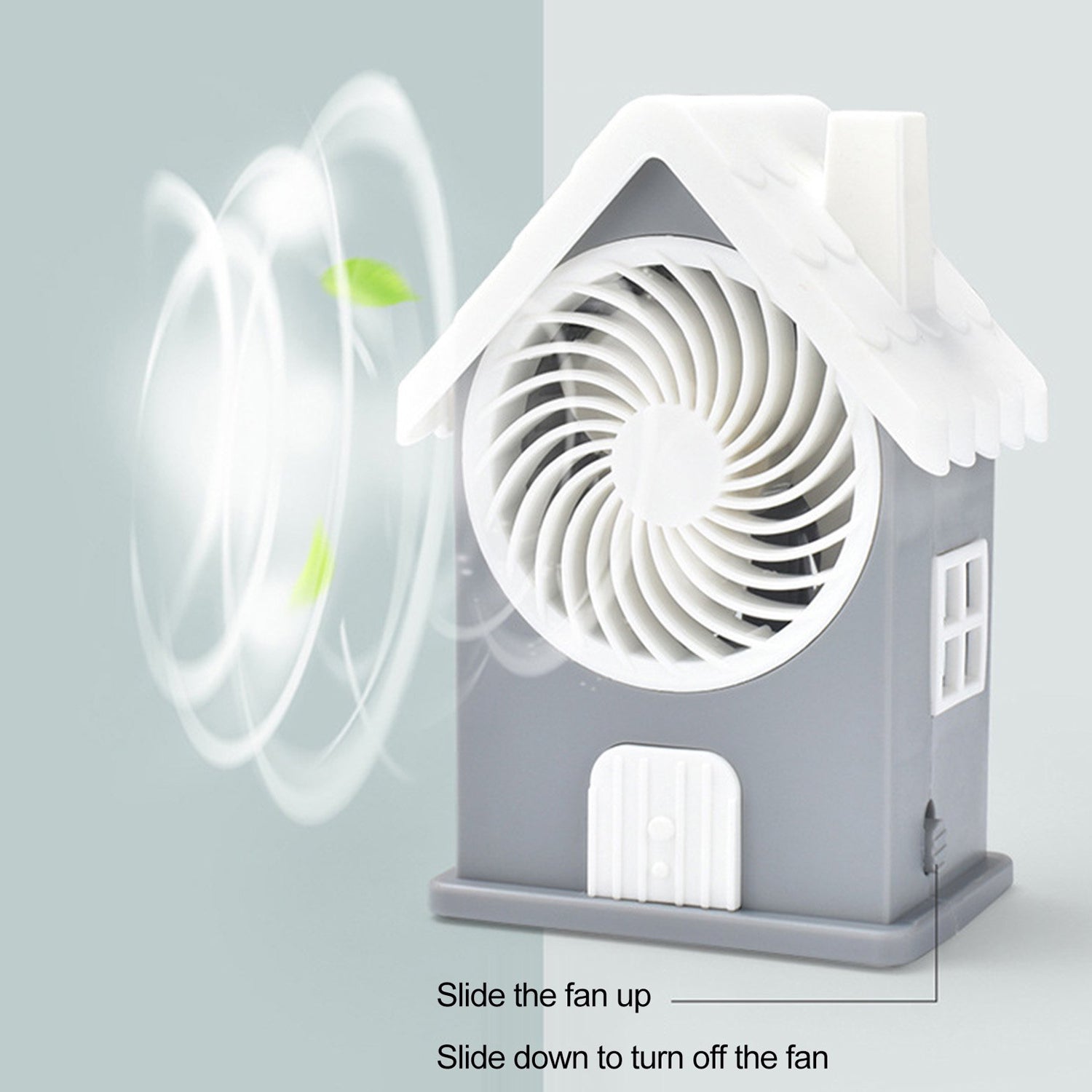 Mini House Fan House Design Rechargeable Portable Personal Desk Fan For Home , Office & Kids Use (Battery Not Include) - Bhavnagar Deodap