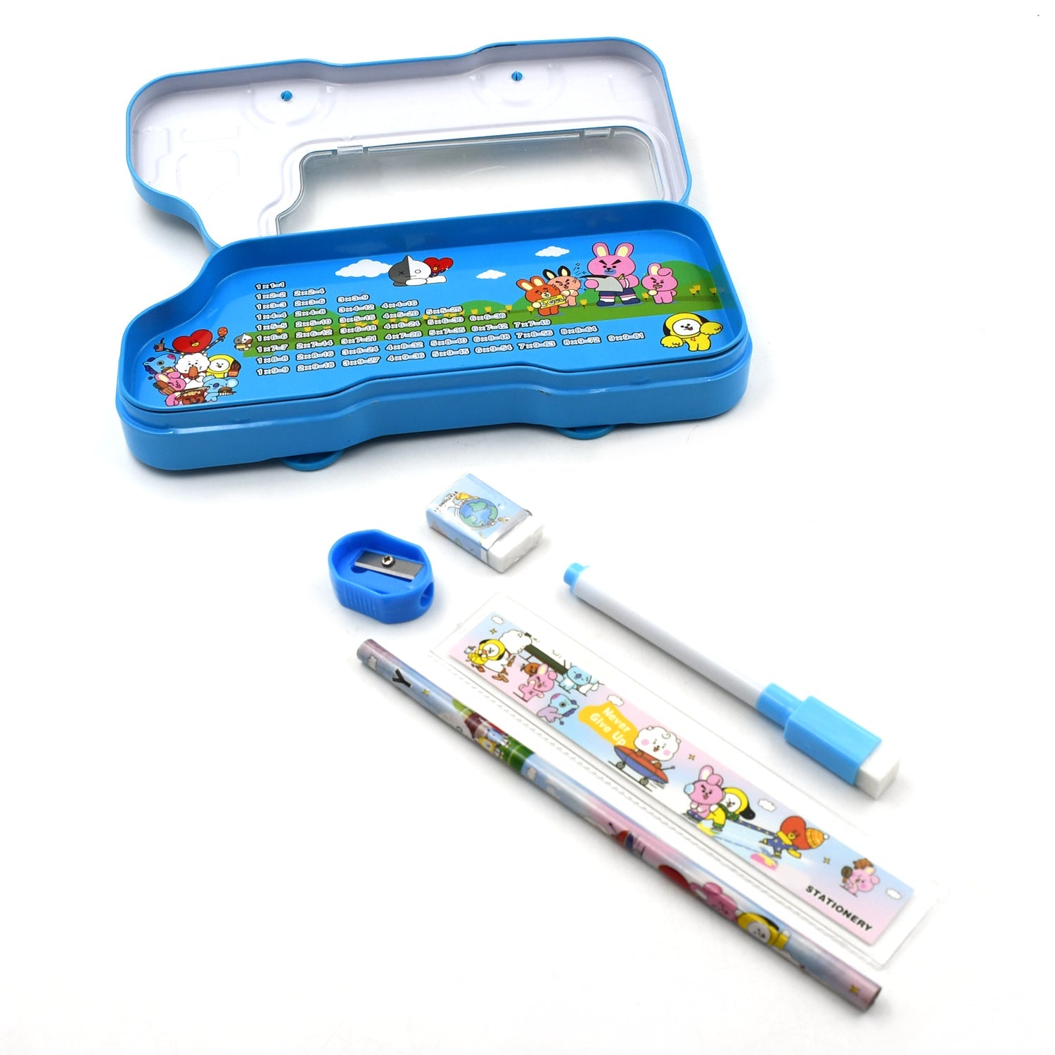 Pencil Box  with Wheels for Girls and Kids, String Operated Case Students School Supplies - Stationery Set Organizer Birthday Return Gift for Kids - Bhavnagar Deodap