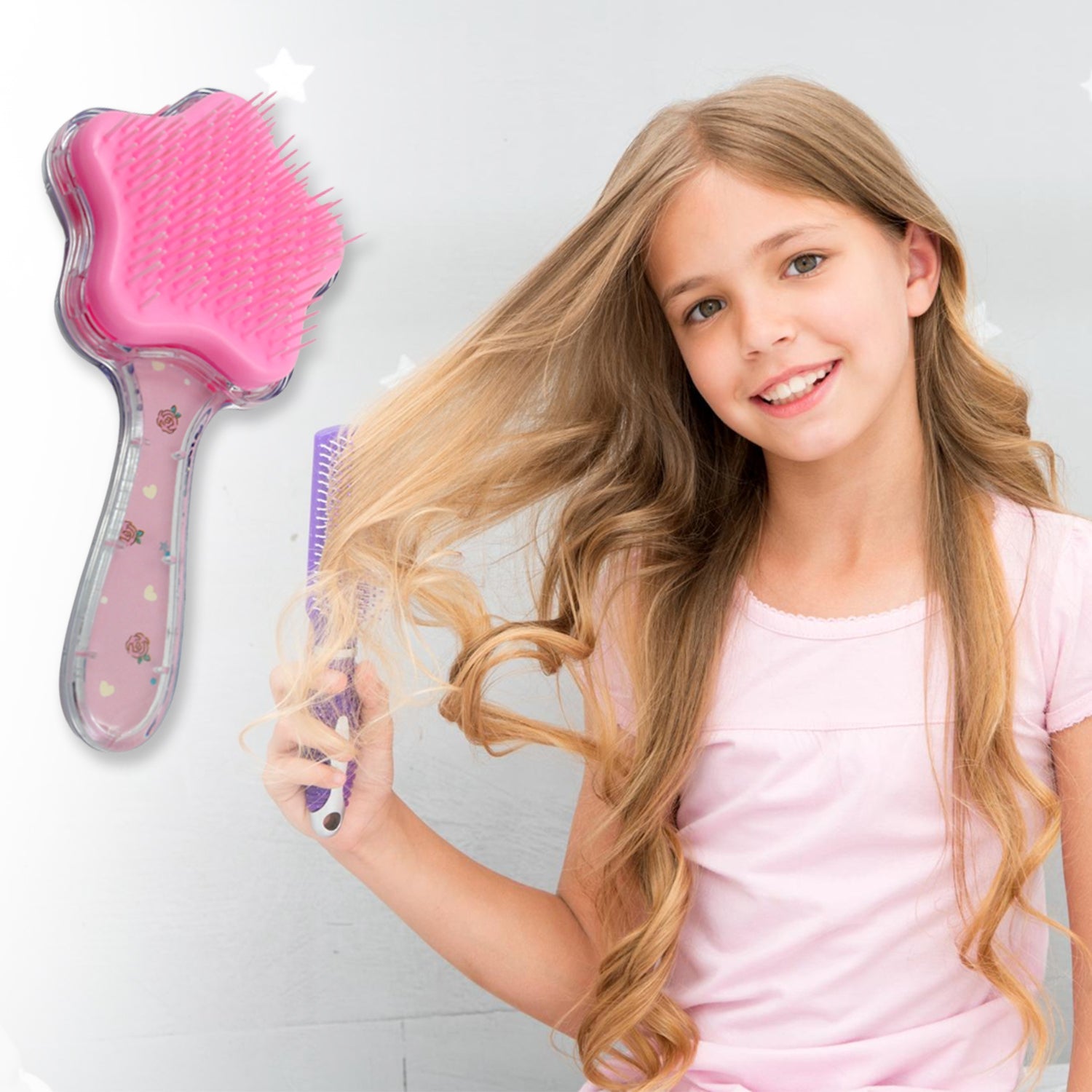 Cartoon Hair Brush Massage Shower Comb Blur Wet Salon Hair Brushes Hair Styling Tools, Glitter Comb, Soft & Smooth Brush, Mermaid Brush For Kids Return Gifts For Kids (1 Pc ) - Bhavnagar Deodap