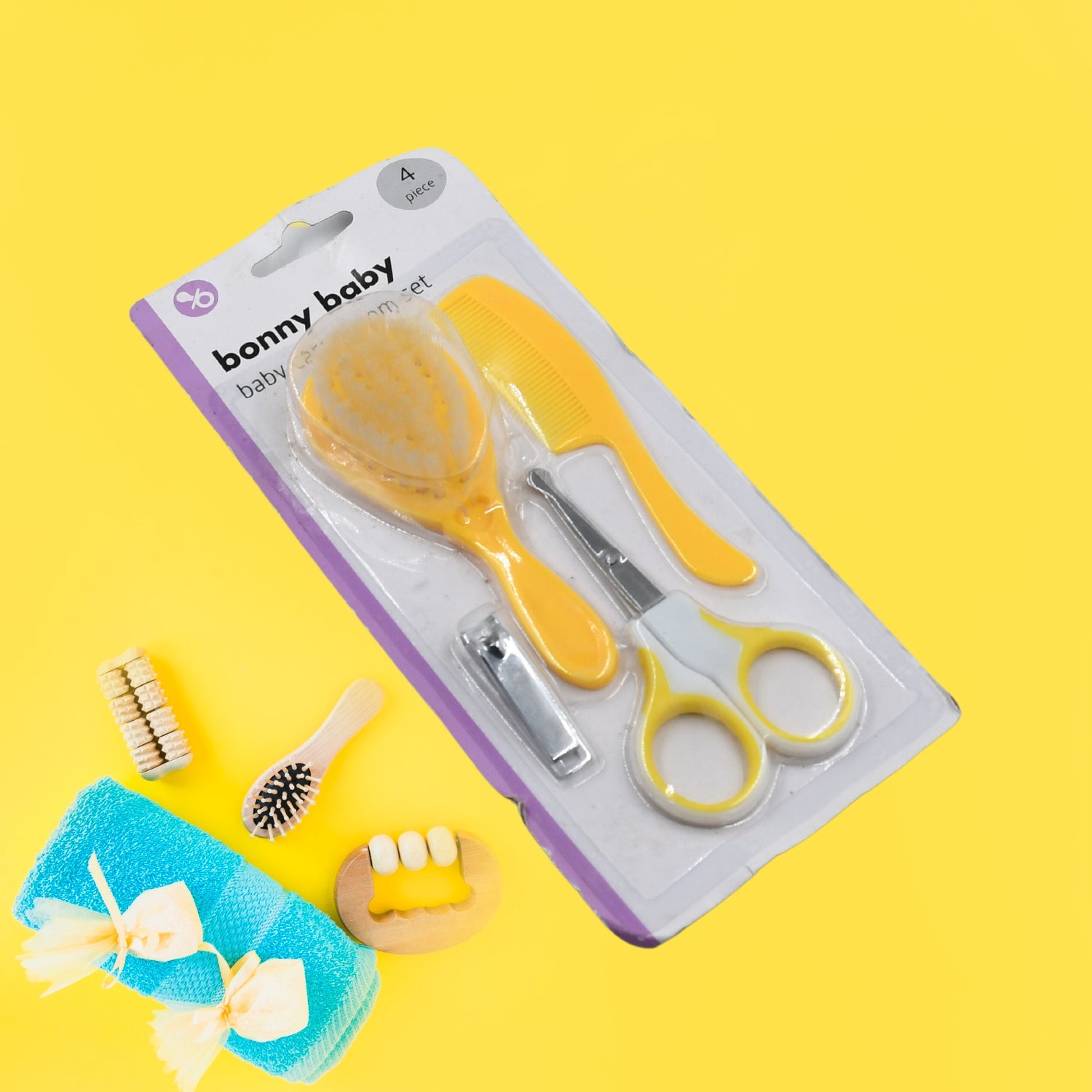 Born Baby Health Care Kit Baby Health Care And Grooming Kit 4 in 1 Nail Clipper Brush Comb Scissors Baby Safety Care Kit (4 Pcs Set) - Bhavnagar Deodap