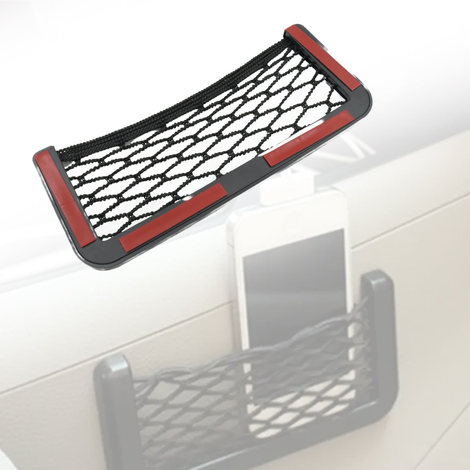 Car Storage Organize Car String Bag Car Seat Side Storage, Net Bag Mesh Pocket Organizer Stick-on for Purse Bag Phone, Special Adhesive Car Mesh Storage for Car for Interior Organizer - Bhavnagar Deodap