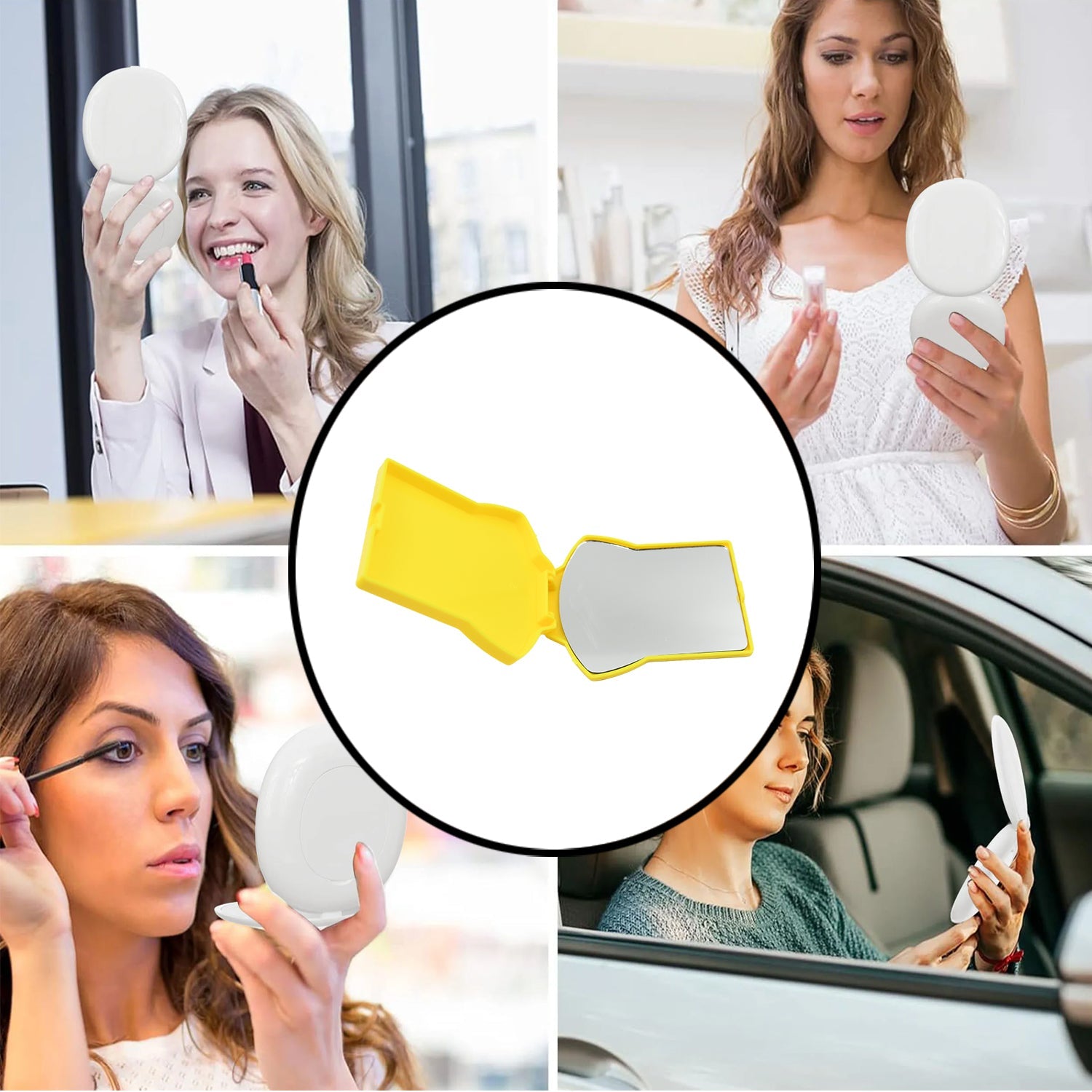 Combo Of Hair Comb And Mirror Set For Women And Girls Casual And Travelling Use Folding Pocket Hairbrush, Mini Hair Comb Compact Travel Size, Hair Massage Comb, For Men Women And Girls - Bhavnagar Deodap