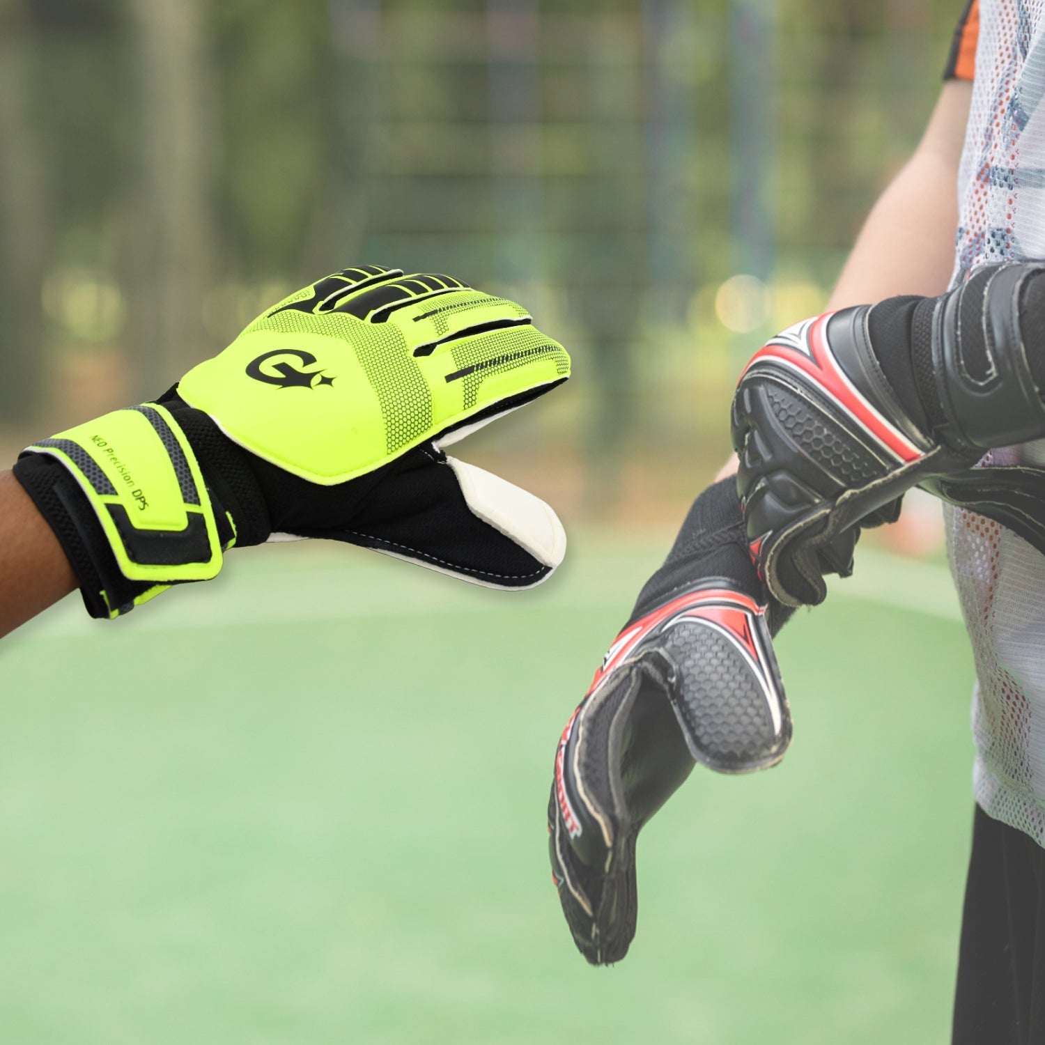 Multi Function Finger Protection Sports kids goalkeeper gloves, football gloves for boys, kids, adults, football training gloves, super grip palm protection gloves (1 Pair) - Bhavnagar Deodap