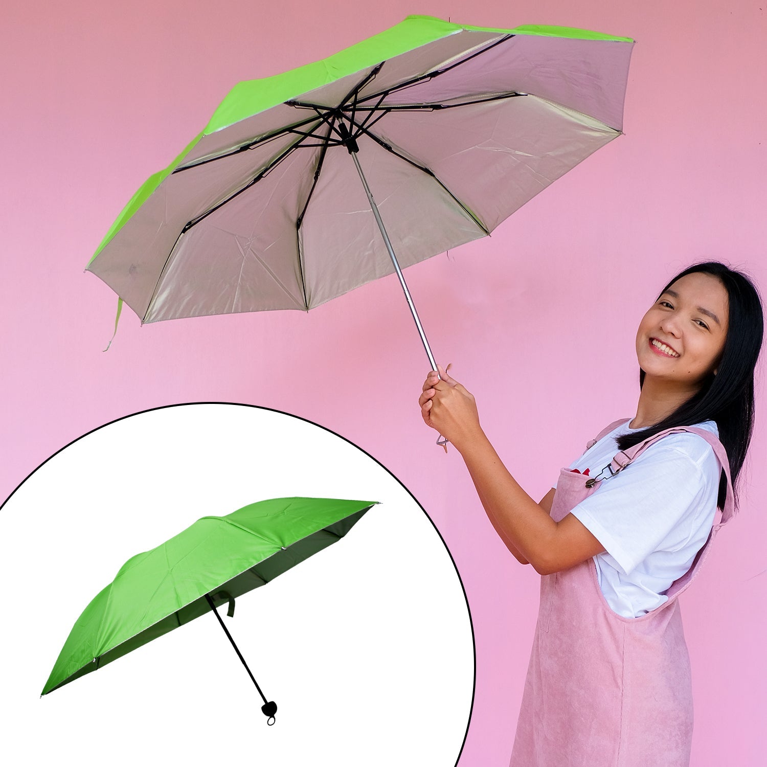 3 Fold Sun Protective Solid Foldable Outdoor Umbrella, Portable Sun, UV Protection Lightweight Rain Umbrella With Umbrella Case For Girls, Women, Men, Boys - Bhavnagar Deodap